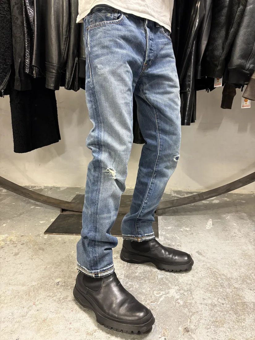 Polo Ralph Lauren × Vintage 1990s Ralph Lauren American Straight Faded Blue Denim Jeans Size US 31 - 2 Thumbnail