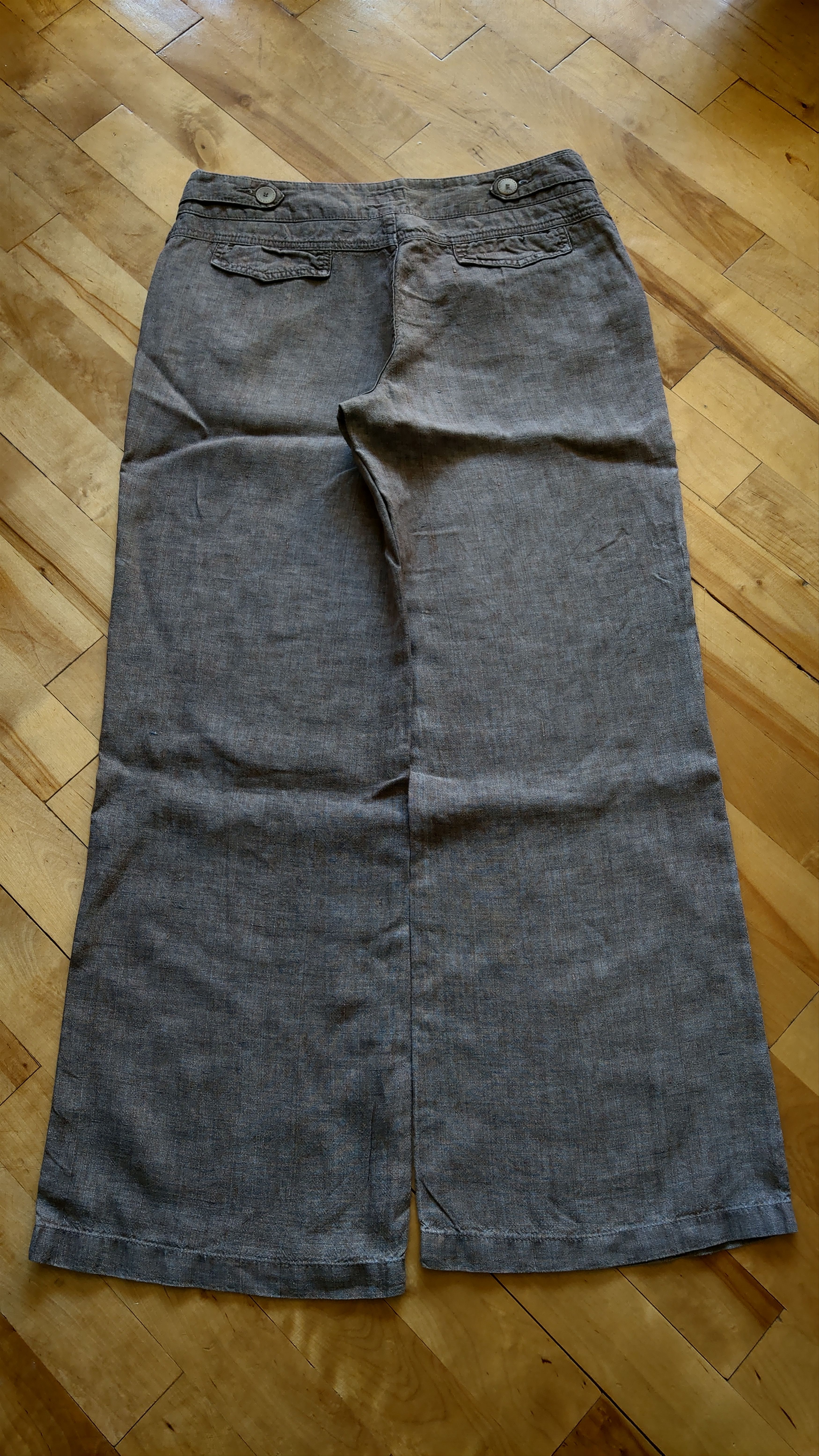 Vintage 100% Linen Pants Flared Goth Baggy Minimalist y2k Vintage 32 Size US 32 / EU 48 - 4 Thumbnail