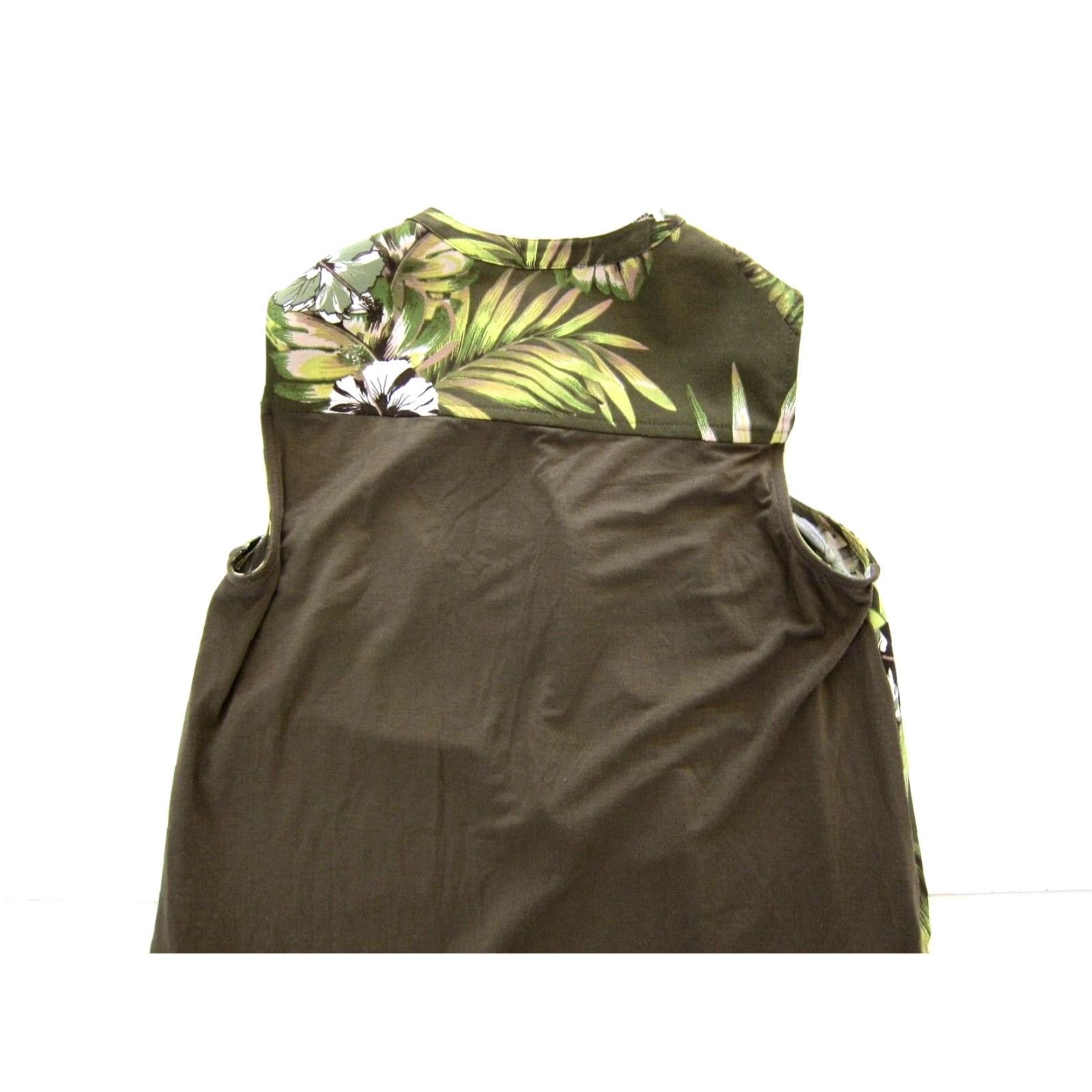 Vintage New York & Company Green White Floral Zip Neck Pocket Sleeveless Tank Dress S Size S / US 4 / IT 40 - 4 Thumbnail