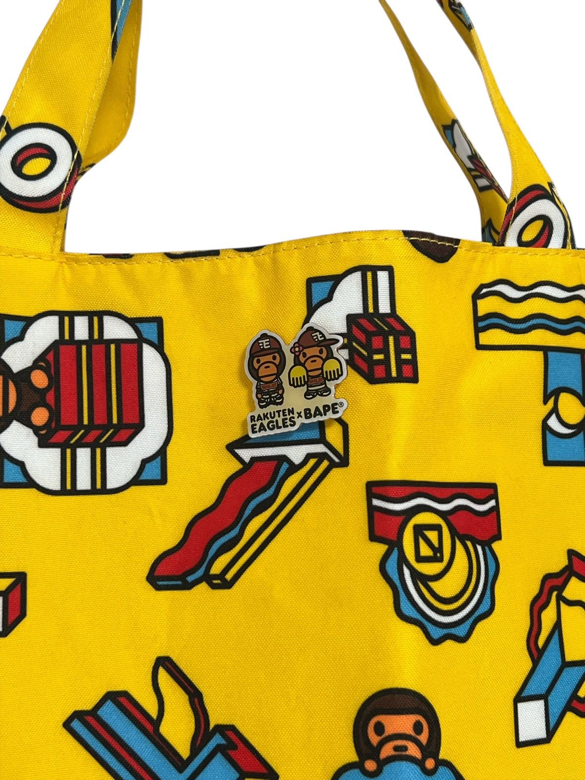Bape Bape Baby Milo Tote Bag Bape Kids Block Pattern Yellow Size ONE SIZE - 2 Thumbnail