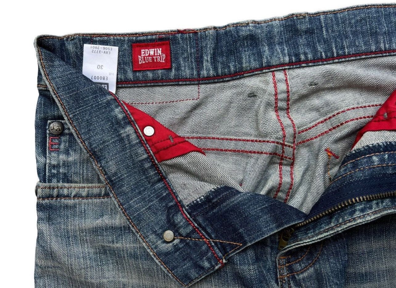 Edwin Vintage Edwin Blue Trip Distressed Jeans 32x34 Size US 32 / EU 48 - 12 Thumbnail