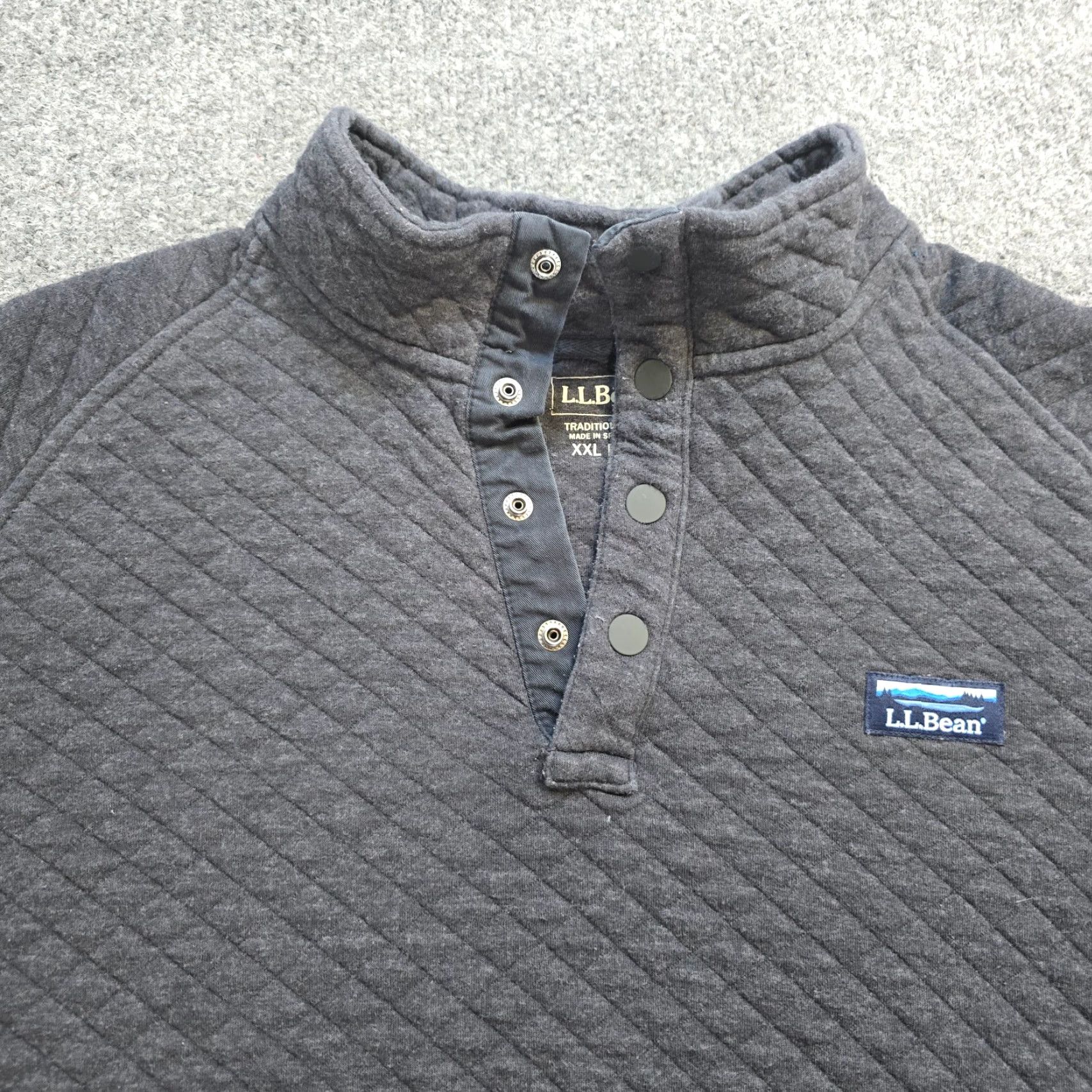 Vintage LL Bean Sweater Mens 2XL Gray Quilted Mock Neck Sweatshirt Pockets Casual Size US XXL / EU 58 / 5 - 2 Thumbnail