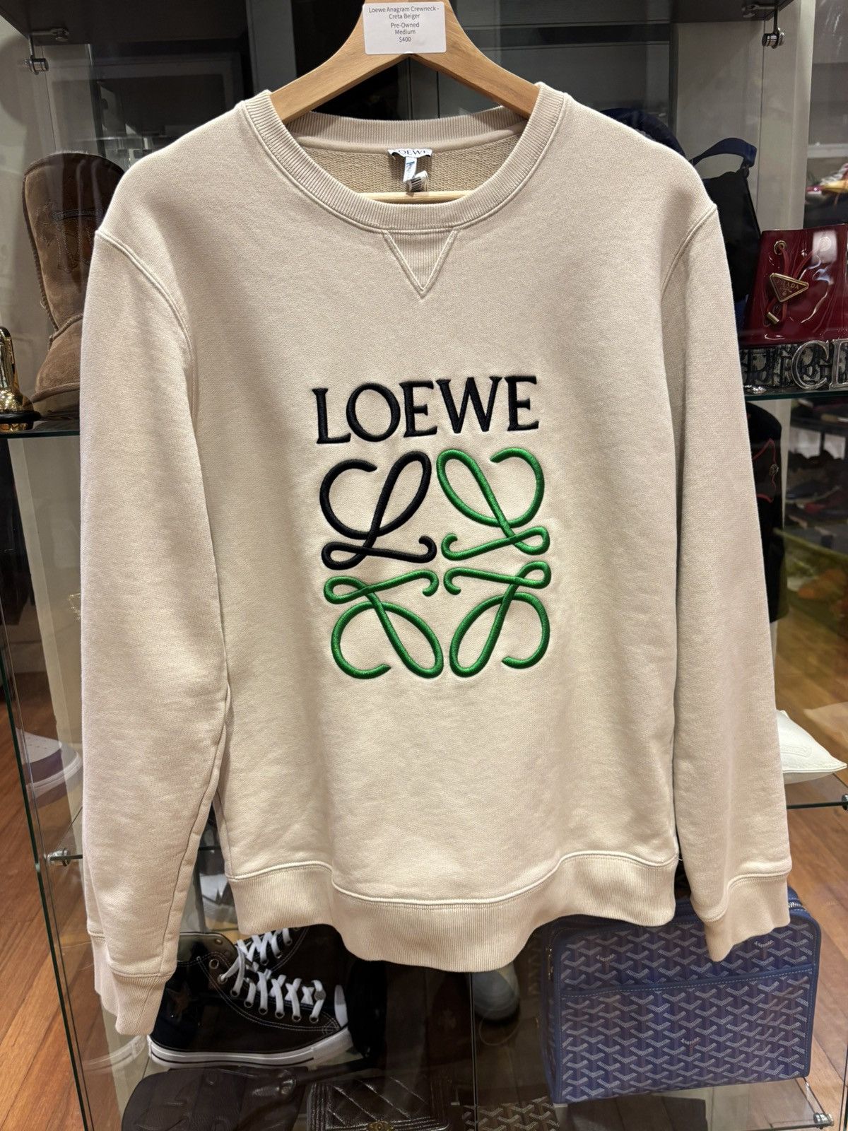 Loewe Loewe Anagram Crewneck Creta Beige Size US M / EU 48-50 / 2 - 1 Thumbnail
