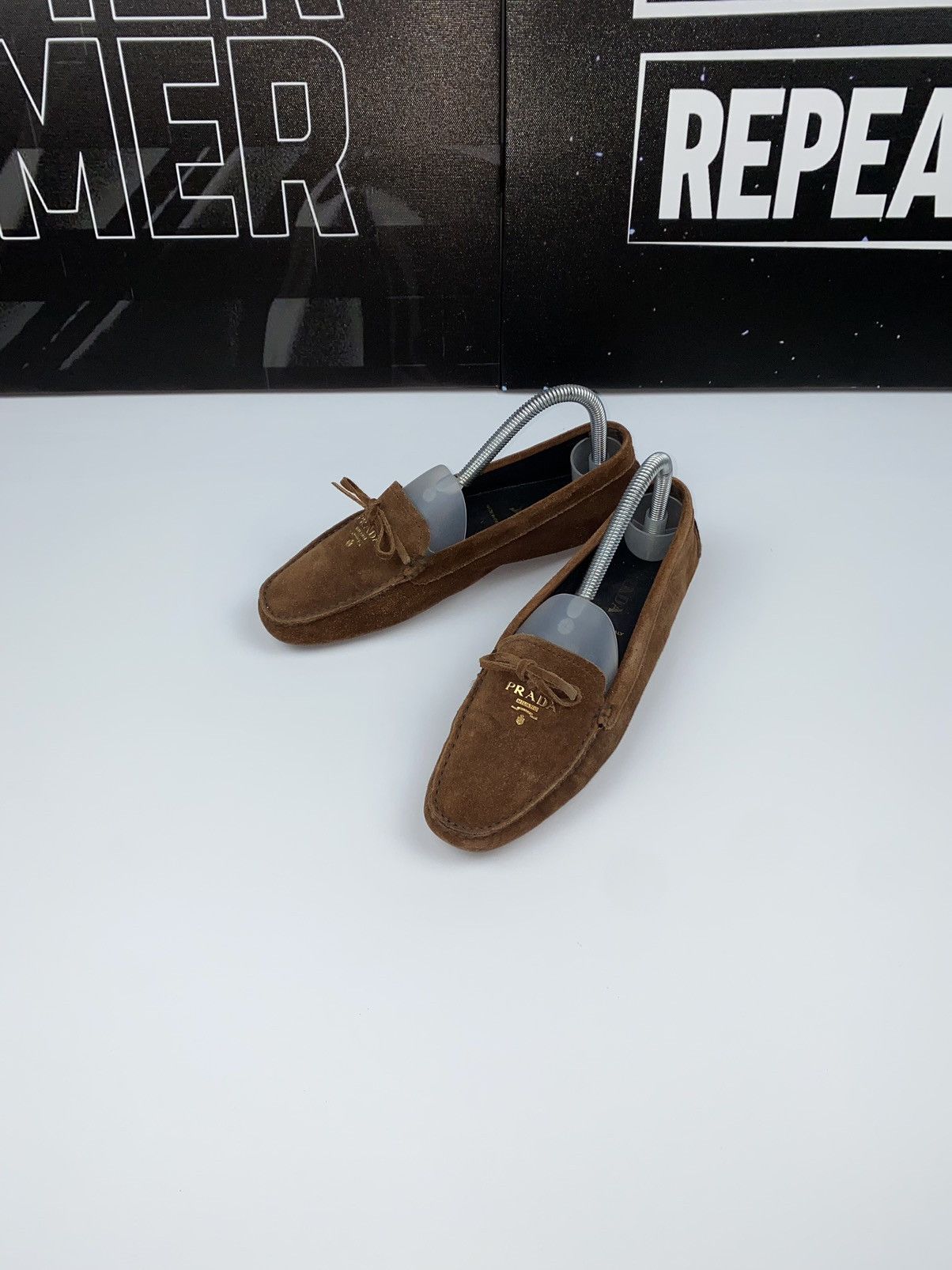 Prada 🚨 Prada MILANO vintage brown leather suede driving shoes Size US 7.5 / IT 37.5 - 1 Thumbnail