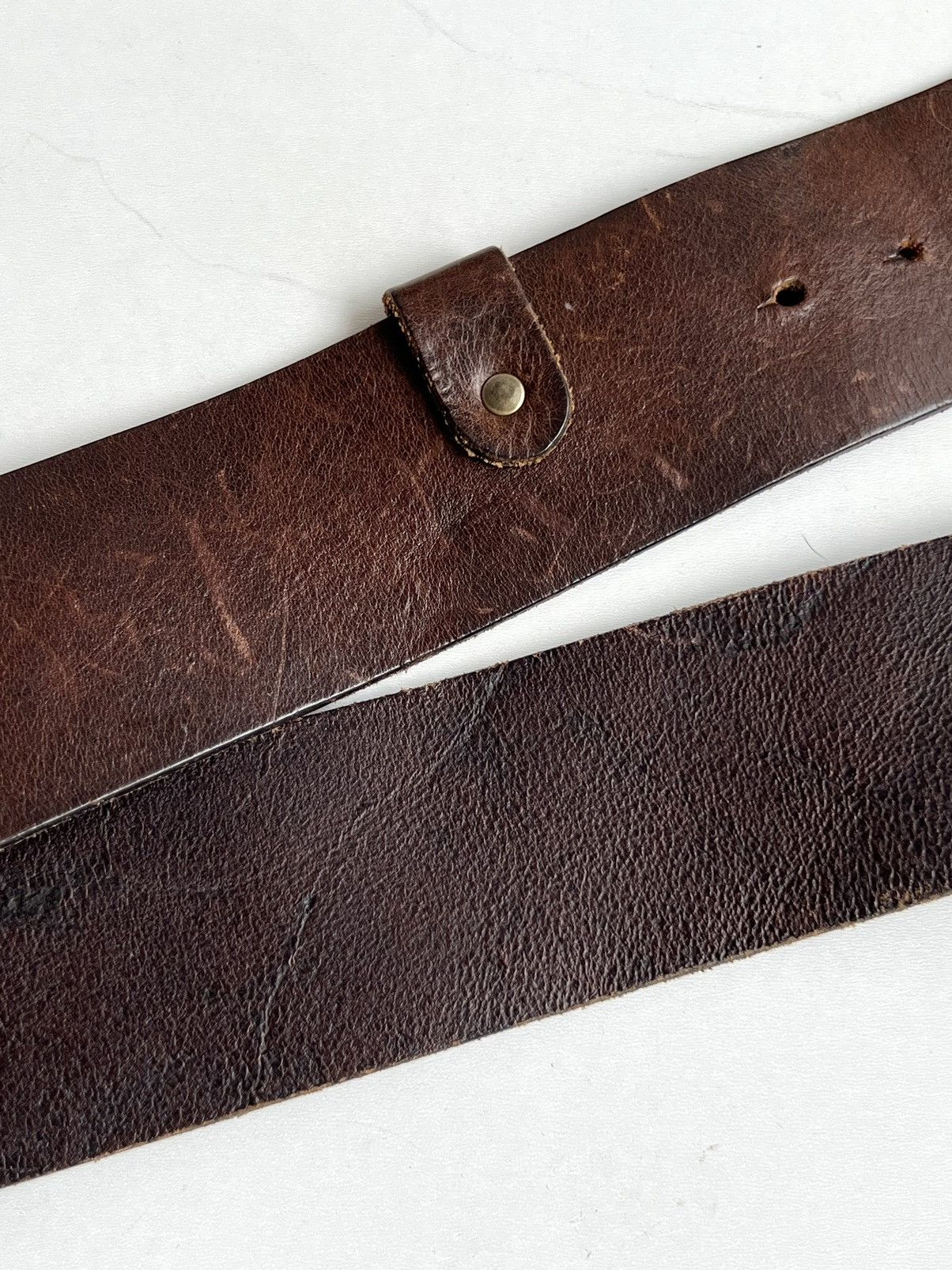 Diesel × Vintage Vintage 90s Diesel Oversized Wide Leather Belt Size ONE SIZE - 15 Thumbnail