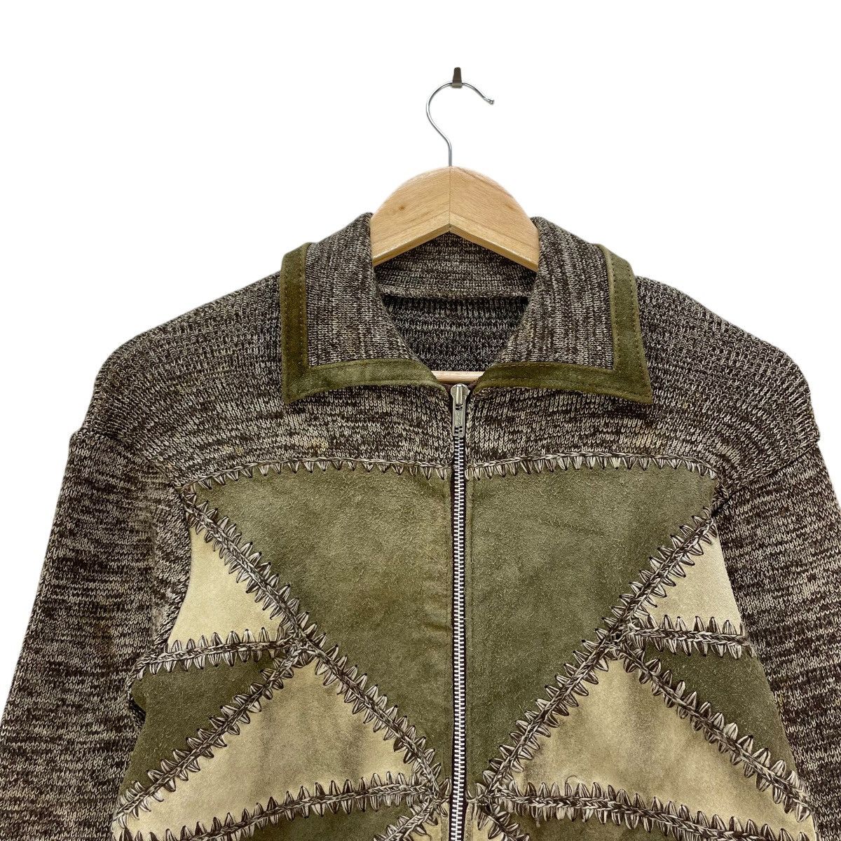 Leather 💥80s suede Cow Hide Leather Pachtwork Size S / US 4 / IT 40 - 3 Thumbnail