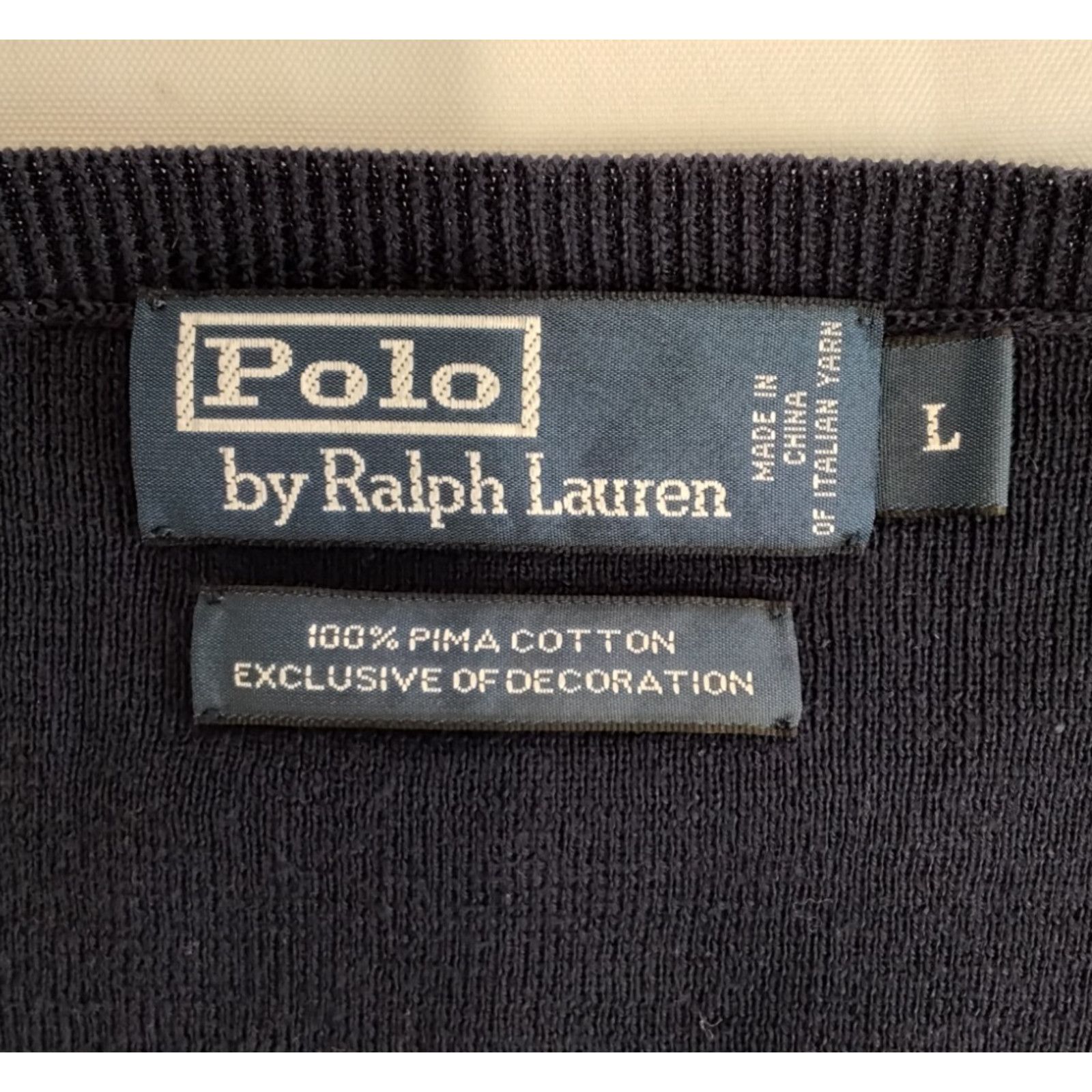 Polo Ralph Lauren Polo Ralph Lauren Sweater Vest Men's L Navy Blue Pima Cotton Size US L / EU 52-54 / 3 - 7 Thumbnail