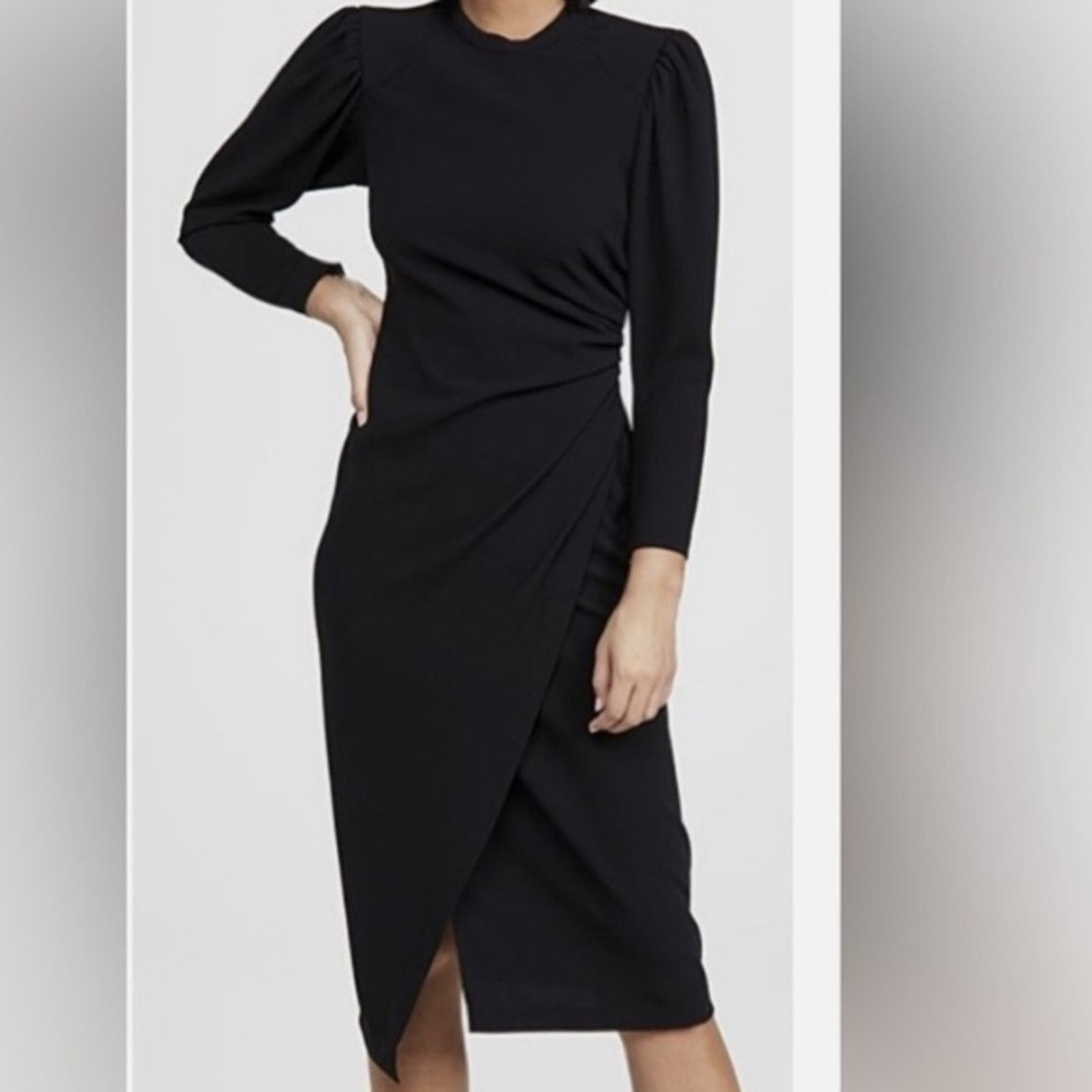 A.L.C. A.L.C. ALC Meline $625 Black Puff Sleeve Midi Dress 12 Size XL / US 12-14 / IT 48-50 - 10 Thumbnail