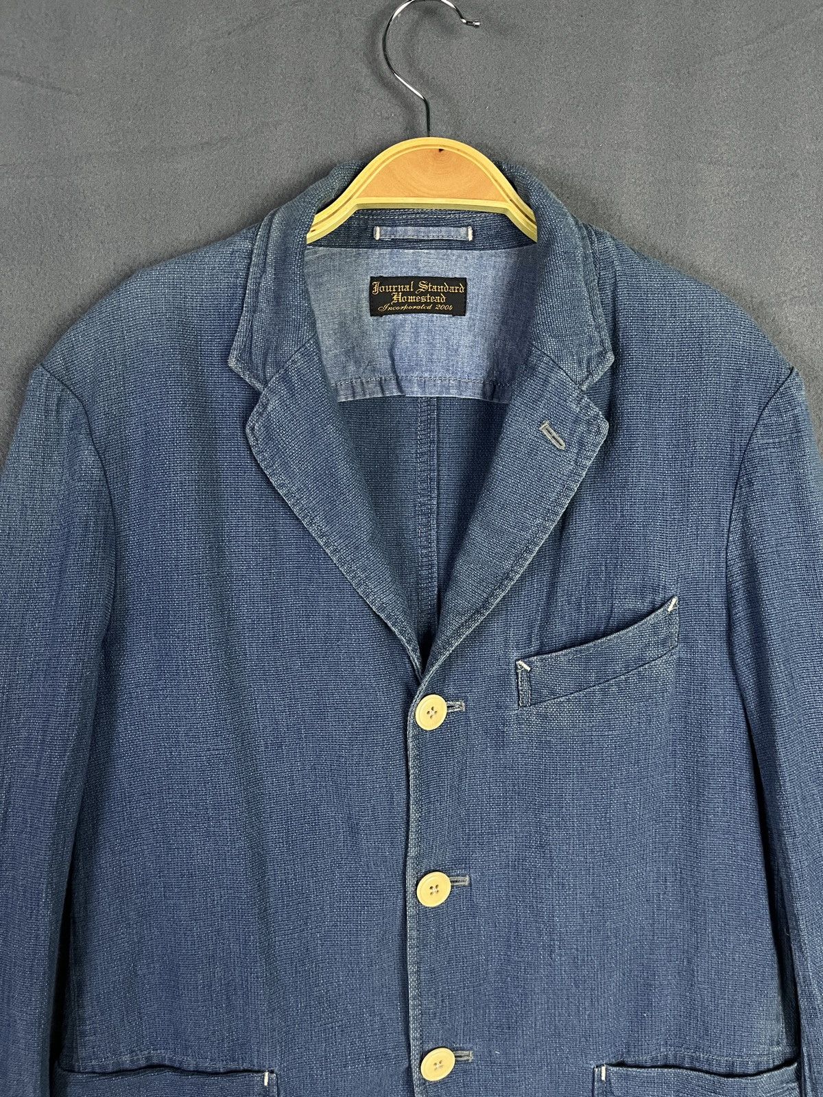 J.S. Homestead × Japanese Brand × Journal Standard Journal Standard Homestead Denim Colour Cotton Blazer Size US S / EU 44-46 / 1 - 3 Thumbnail