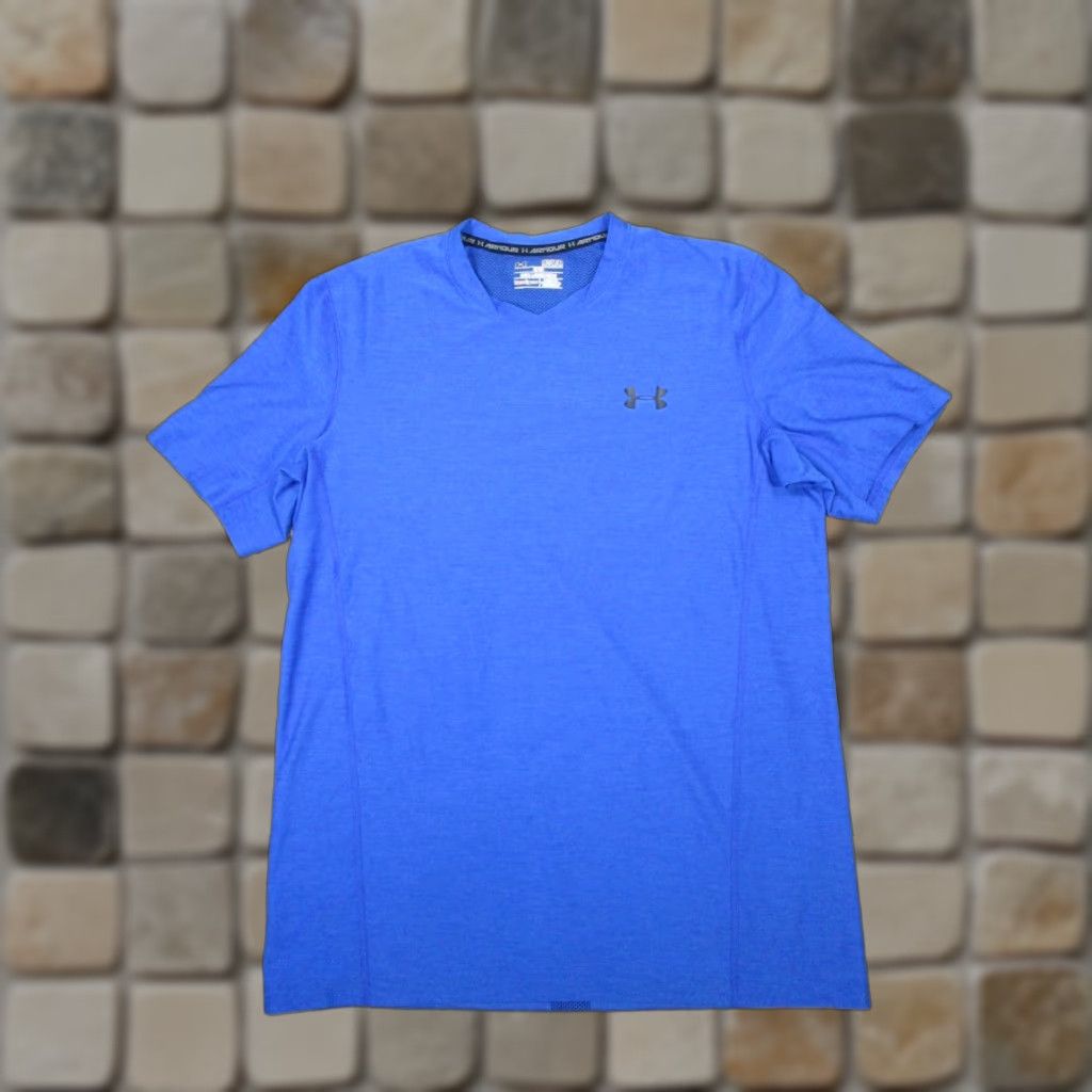 Under Armour Under Armour Shirt Mens Medium Blue HeatGear Running Pullover Size US M / EU 48-50 / 2 - 1 Thumbnail