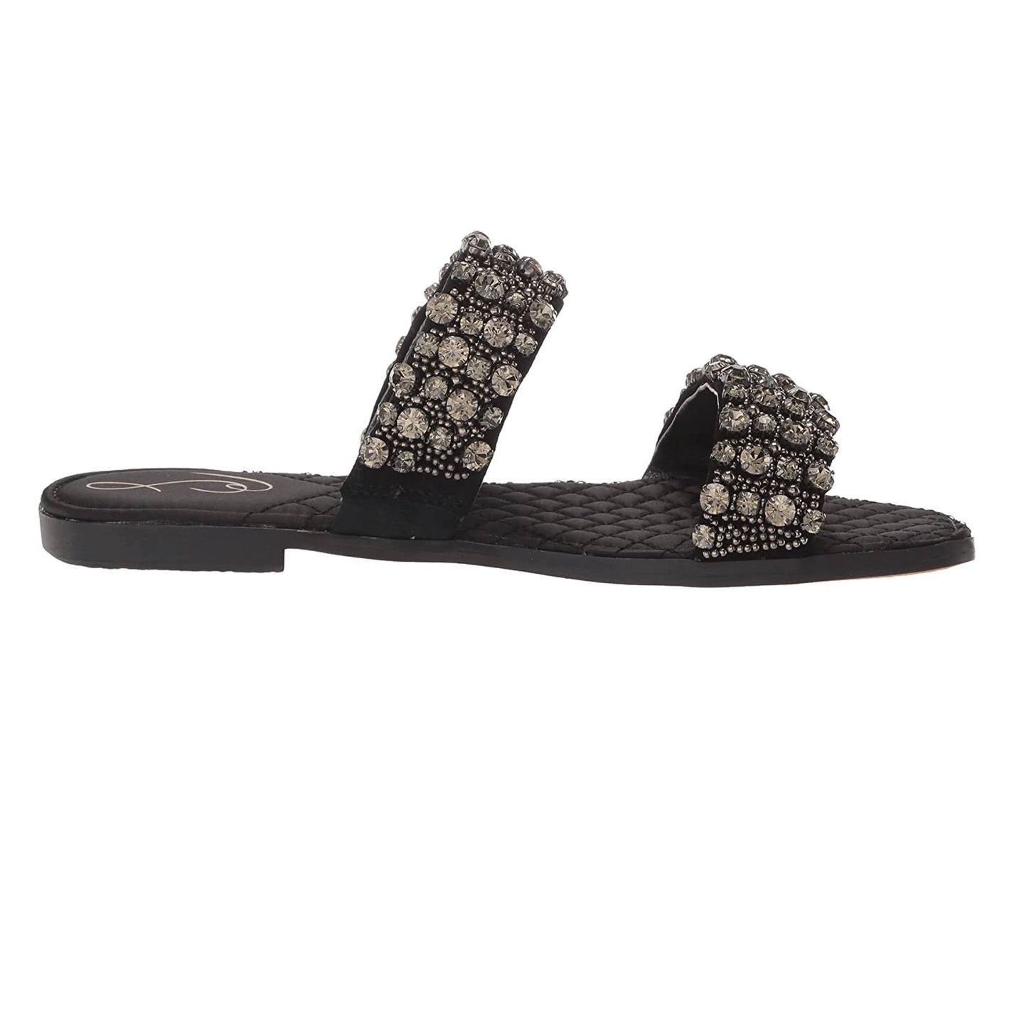 Sam Edelman Sam Edelman Ezel Black Embellished Slip On Sandals Size US 5.5 / IT 35.5 - 4 Thumbnail