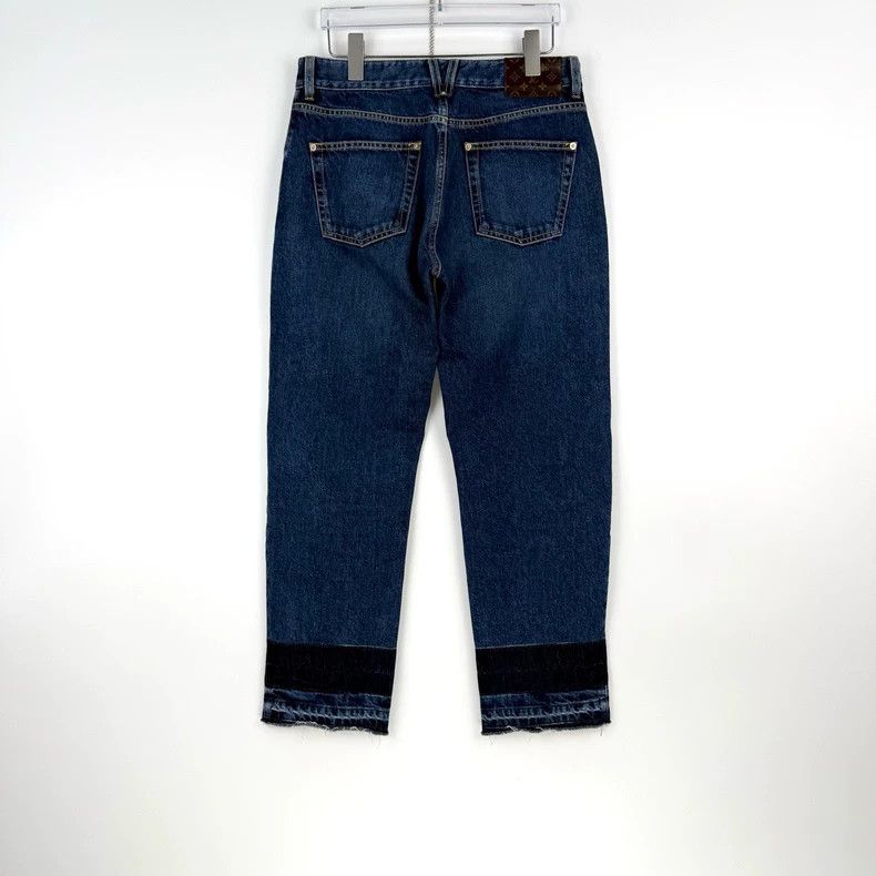 Louis Vuitton Louis Vuitton Washed blue printed leather label jeans 2505- Size US 38 / EU 54 - 4 Thumbnail