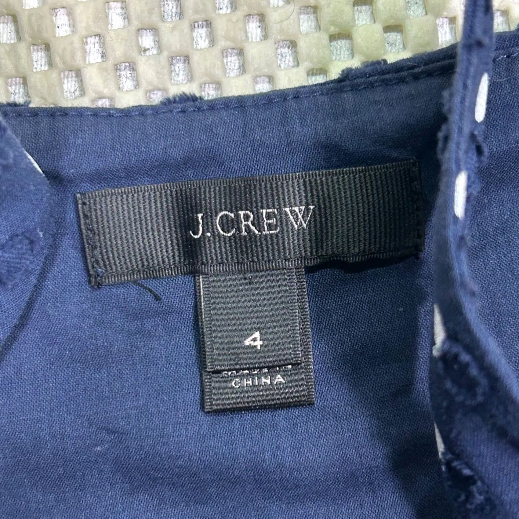 J.Crew J. Crew Blouse Polka Dot Navy Blue Cold Shoulder Ruffle Square Neck Womens 4 Size S / US 4 / IT 40 - 6 Thumbnail