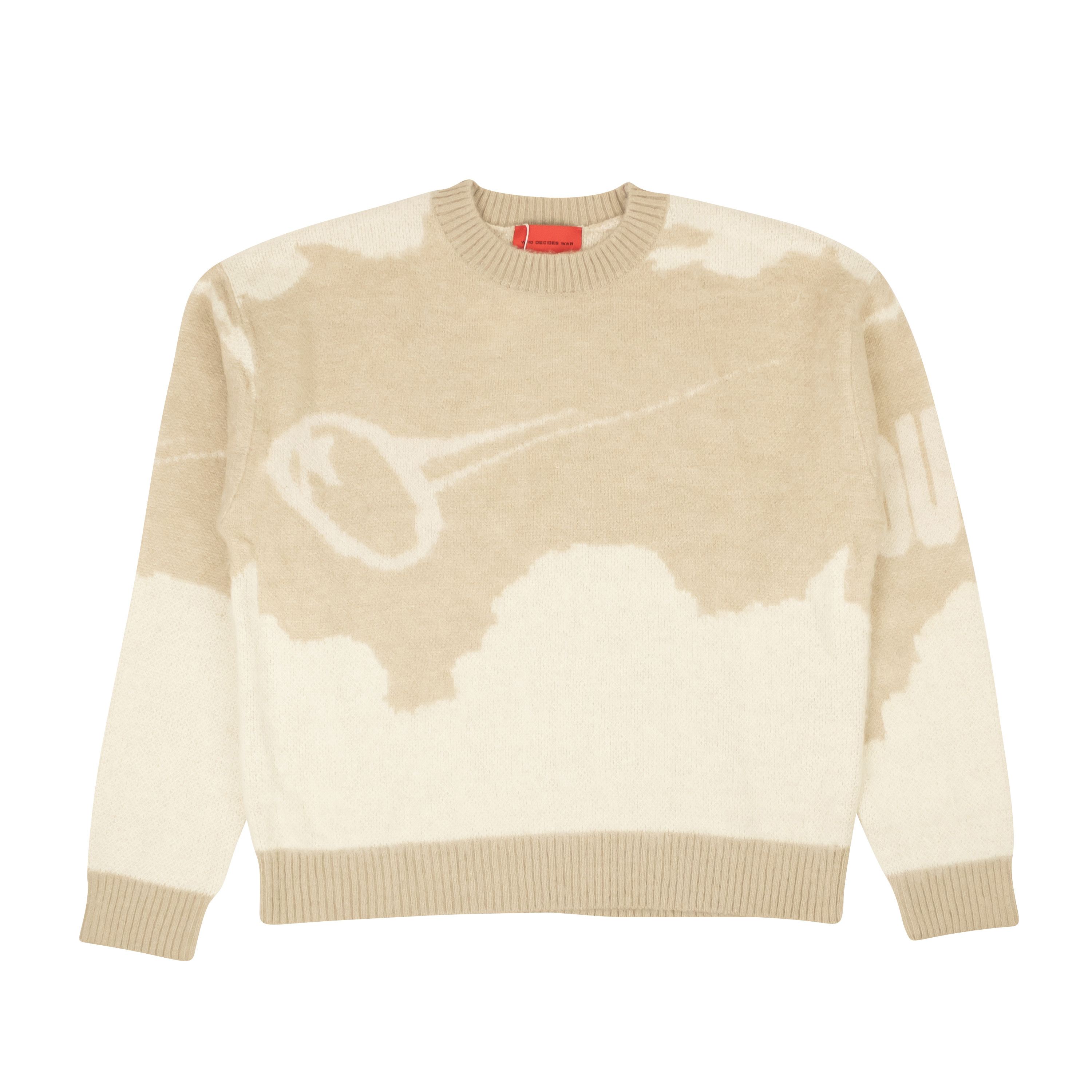 image of Who Decides War Beige Are You Ready Crewneck Sweater Size L, Men's