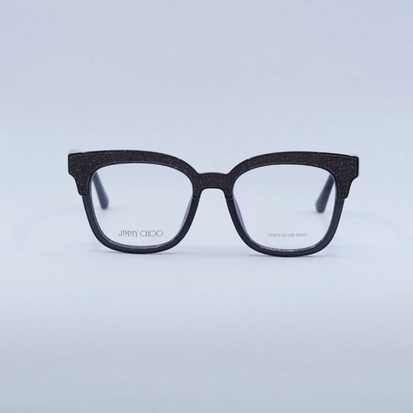 Jimmy Choo Jimmy Choo JC176 018R 00 Eyeglasses Dark Gray Glittergy 49mm Size ONE SIZE - 3 Thumbnail