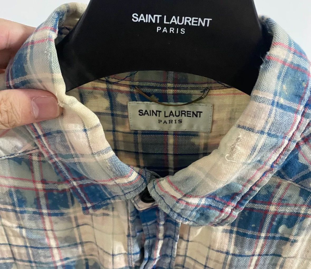 Saint Laurent Paris × Yves Saint Laurent Saint Laurent slp16SS Blue and White Shirt2412-Nextarrow Size US M / EU 48-50 / 2 - 4 Thumbnail