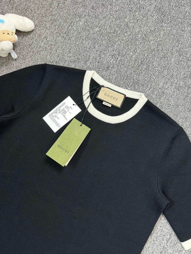 Gucci Gucci Black Logo Knit Short Sleeve T-Shirt-2506 Size US S / EU 44-46 / 1 - 2 Thumbnail