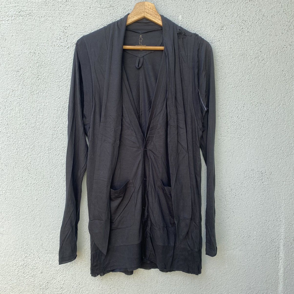 Maison MIHARA YASUHIRO RARE💥Mihara yasuhiro Distressed Black Trench Cardigan Size US S / EU 44-46 / 1 - 1 Thumbnail