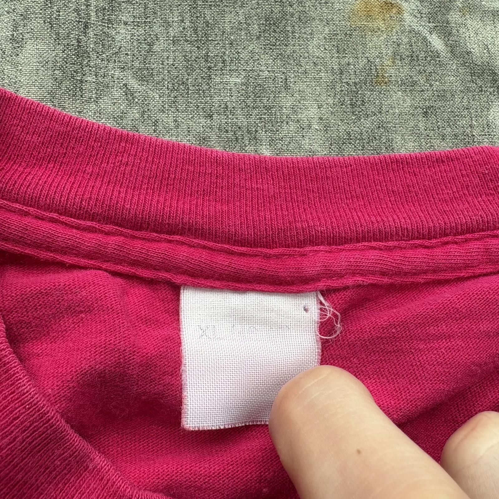 Fruit Of The Loom Vintage 90s Blank Pink Selvedge Pocket Grunge Skater Shirt Size US XL / EU 56 / 4 - 3 Thumbnail