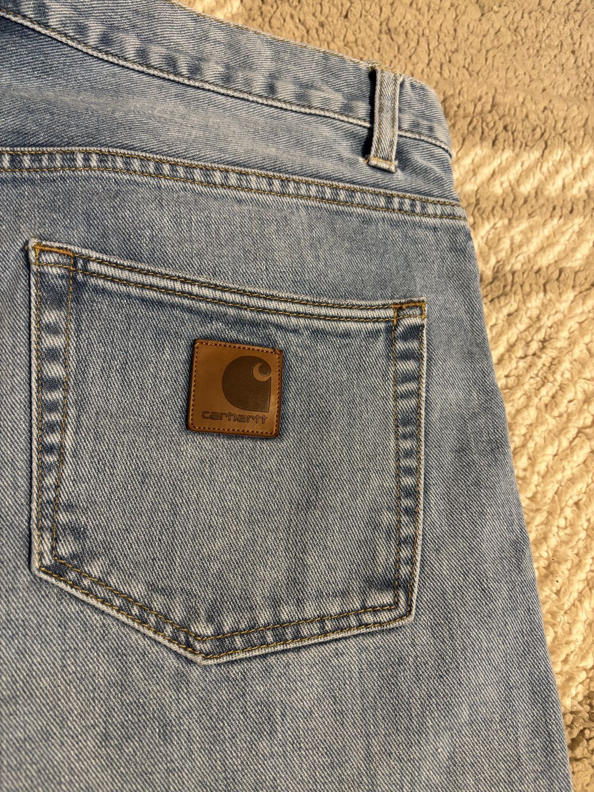 Carhartt Light Blue washed Carhartt WIP jeans Size US 36 / EU 52 - 1 Thumbnail
