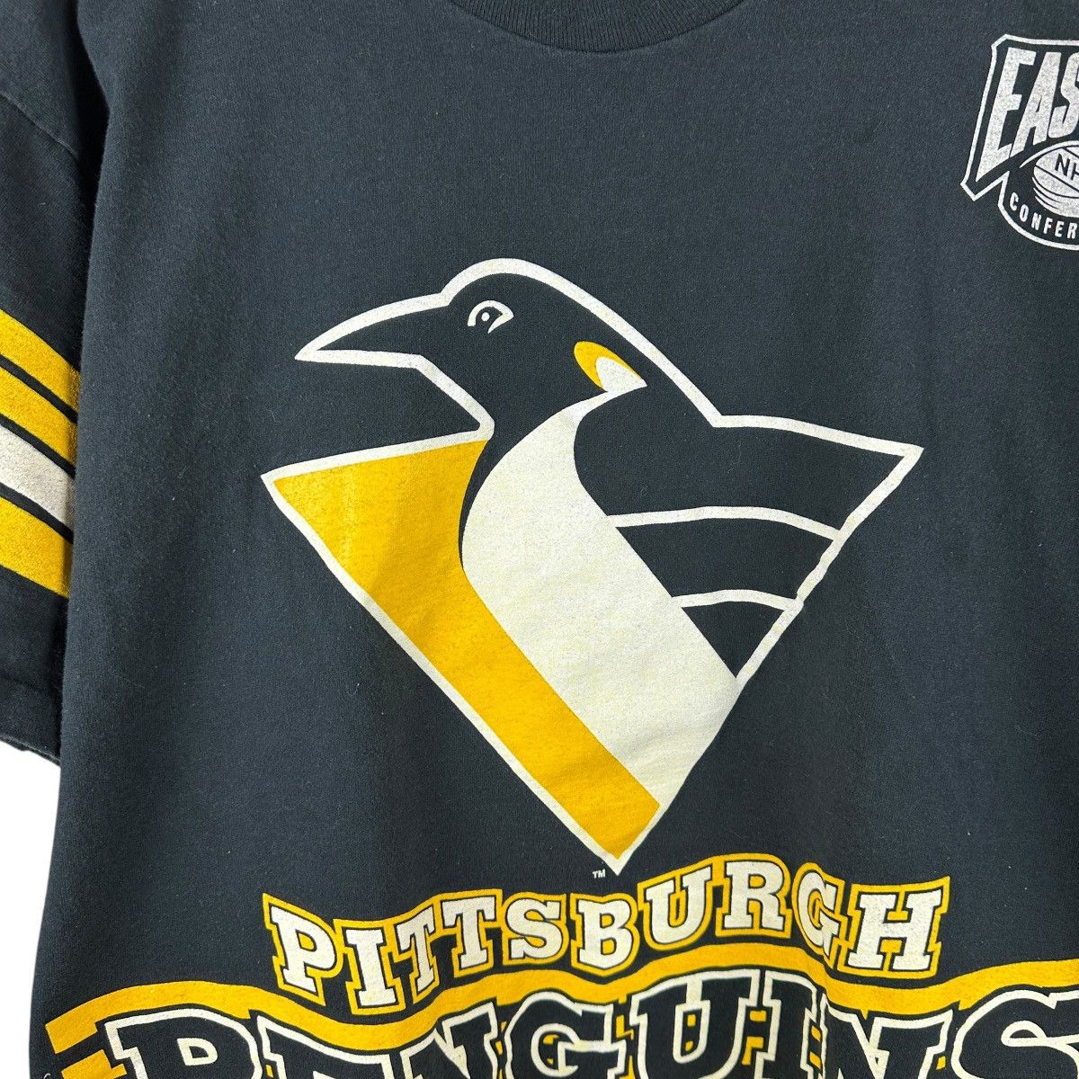 Salem Sportswear × Vintage Vintage 90s Salem Sportswear Pittsburgh Penguins Shirt Size US L / EU 52-54 / 3 - 3 Thumbnail