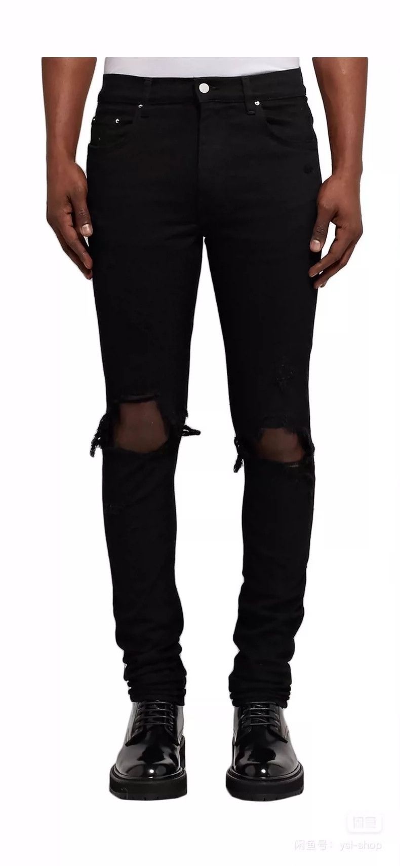 Amiri Amiri double knee destruction denim pant Size US 31 - 1 Thumbnail