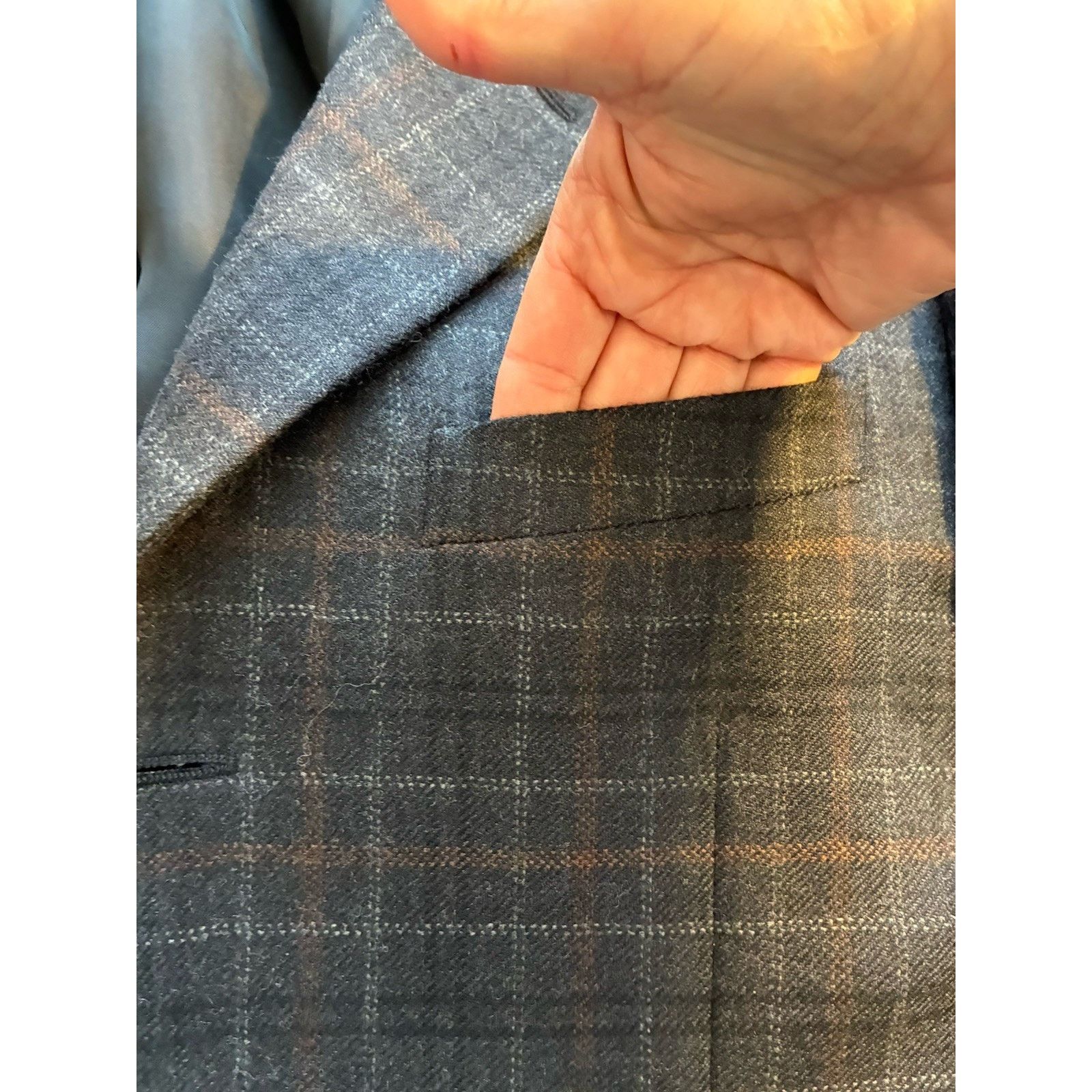Canali CANALI Gray Plaid Check 100% Wool Blazer Sport Coat 38R S Size 38R - 23 Thumbnail