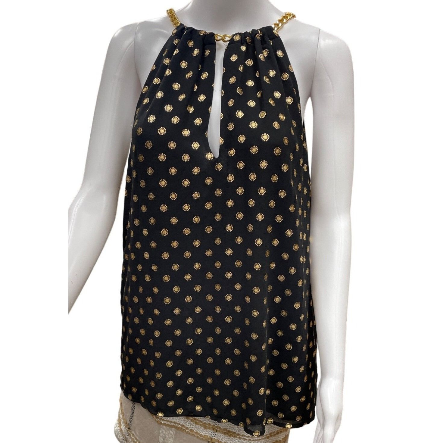 Michael Kors Michael Kors Women’ Black & Gold Sleeveless Blouse Size S Size S / US 4 / IT 40 - 1 Thumbnail