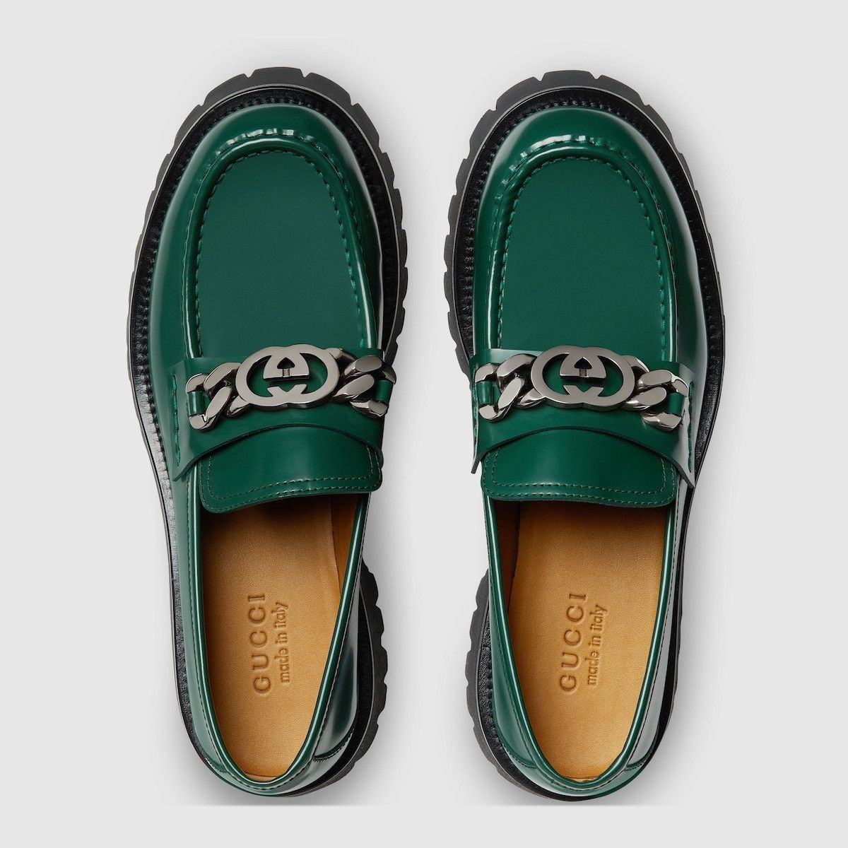 Gucci o1s1wg110125 Loafers With Interlocking G in Dark Green Size US 11 / EU 44 - 5 Thumbnail