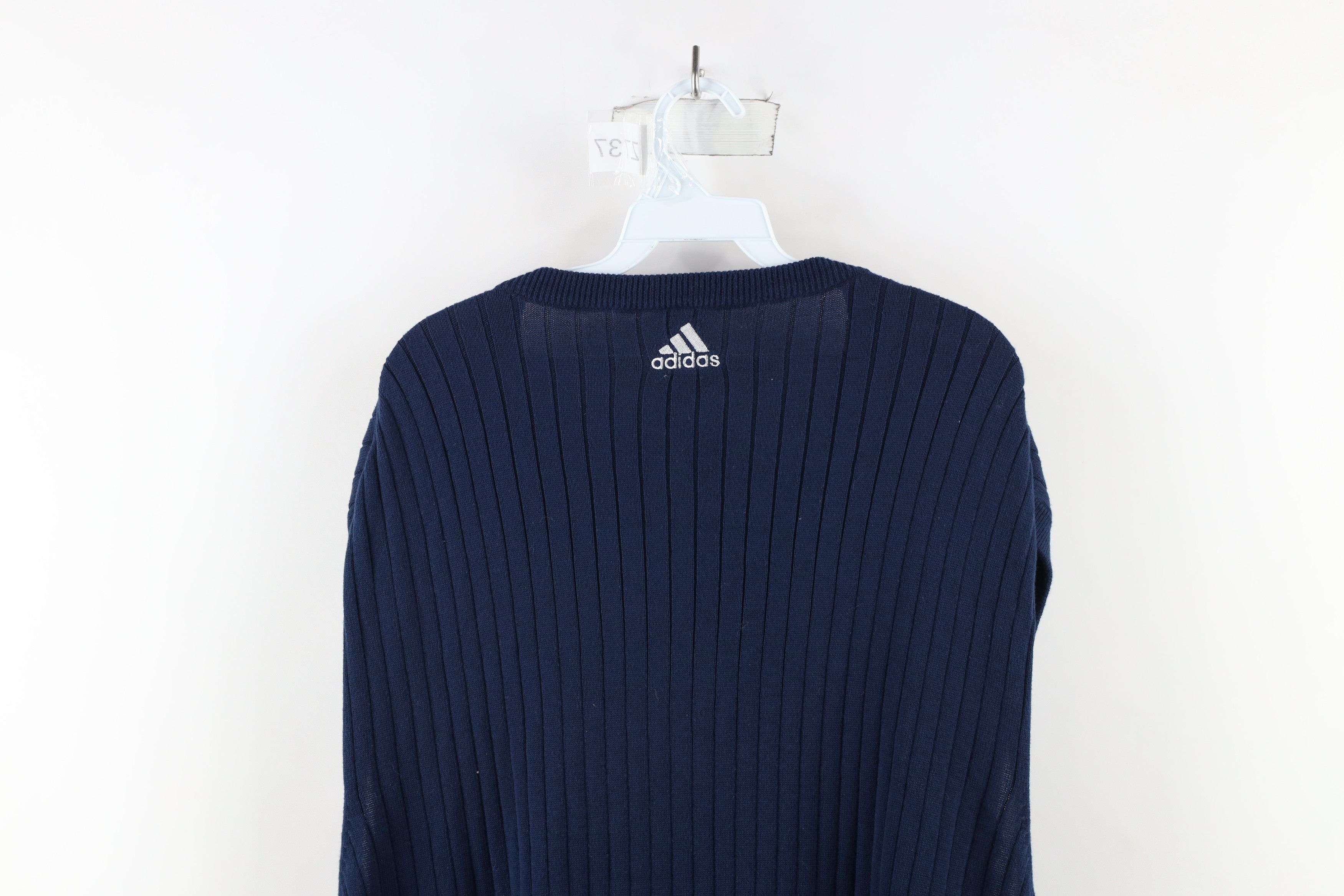 Adidas Vintage Adidas Out Cotton Ribbed Knit Sweater Vest Blue Size US XXL / EU 58 / 5 - 13 Thumbnail