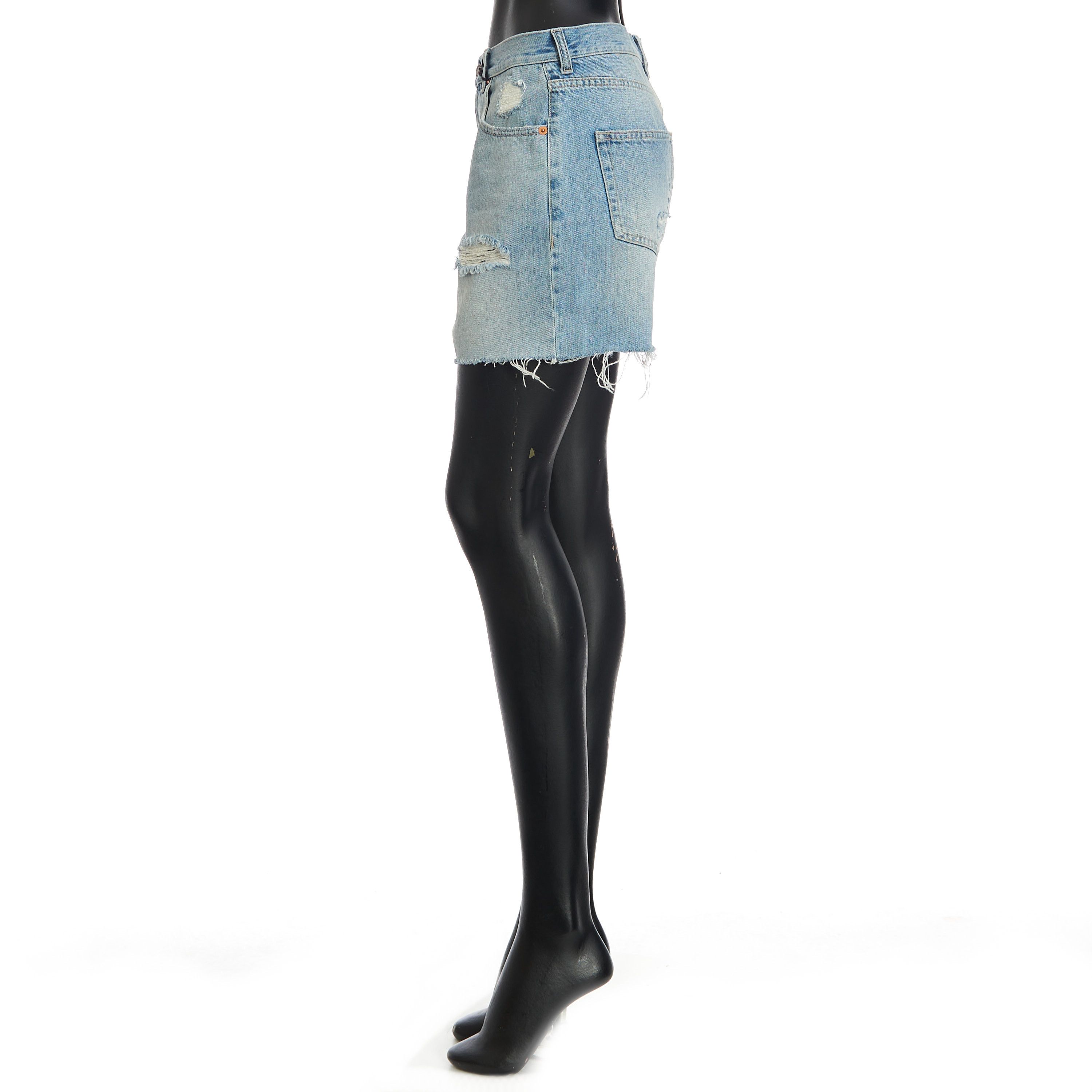 Gucci Denim Shorts With Logo In Blue Cotton Size 29" - 3 Thumbnail
