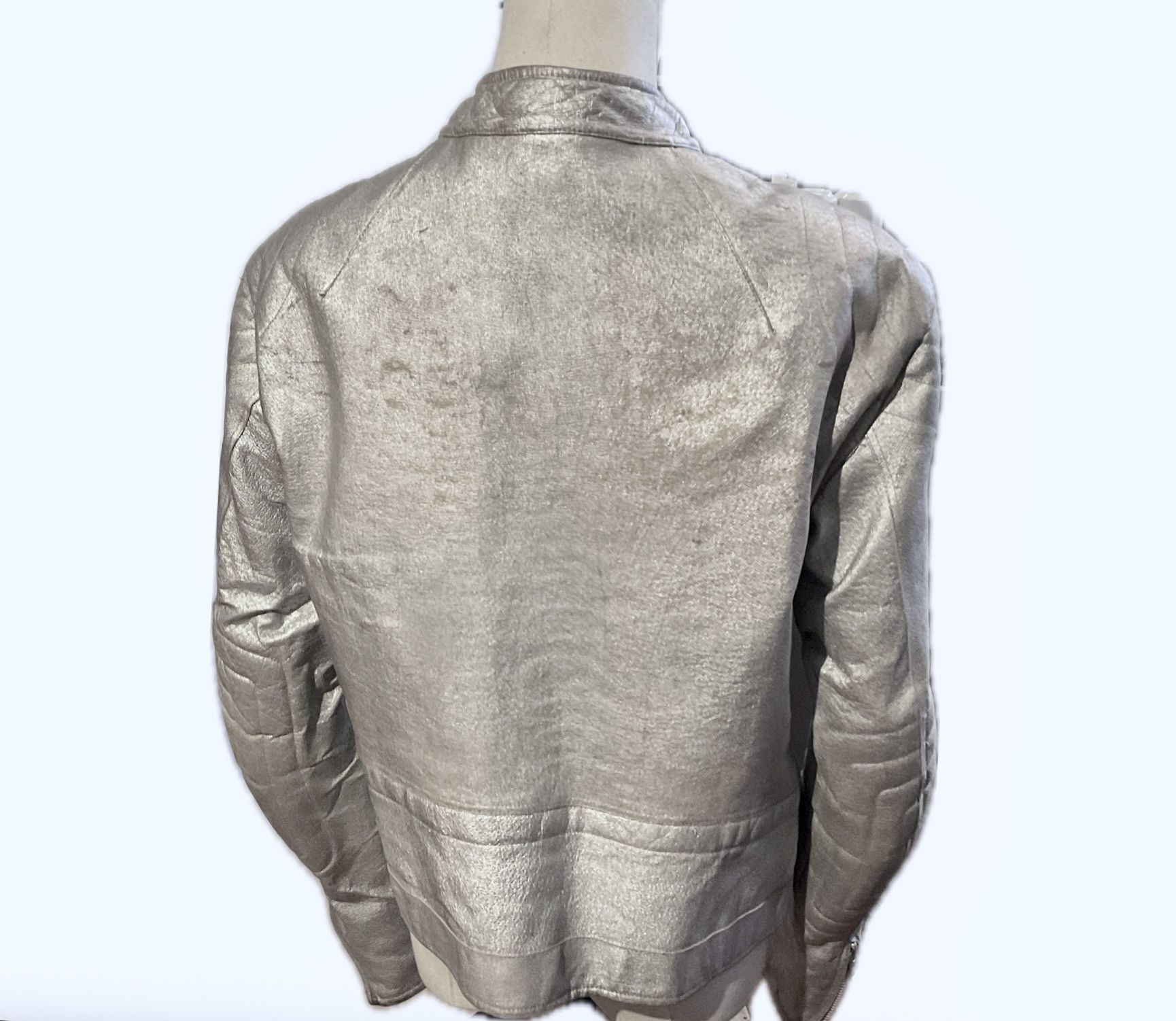 Rick Owens Rick Owens Archive Silver Leather Motorcycle Jacket Size US M / EU 48-50 / 2 - 4 Thumbnail