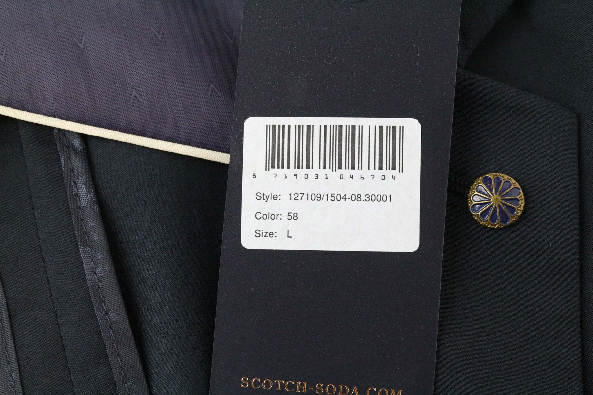 Scotch & Soda AMS COUTURE L Blue Navy Stretch Blazer 74288 Size 38R - 5 Thumbnail