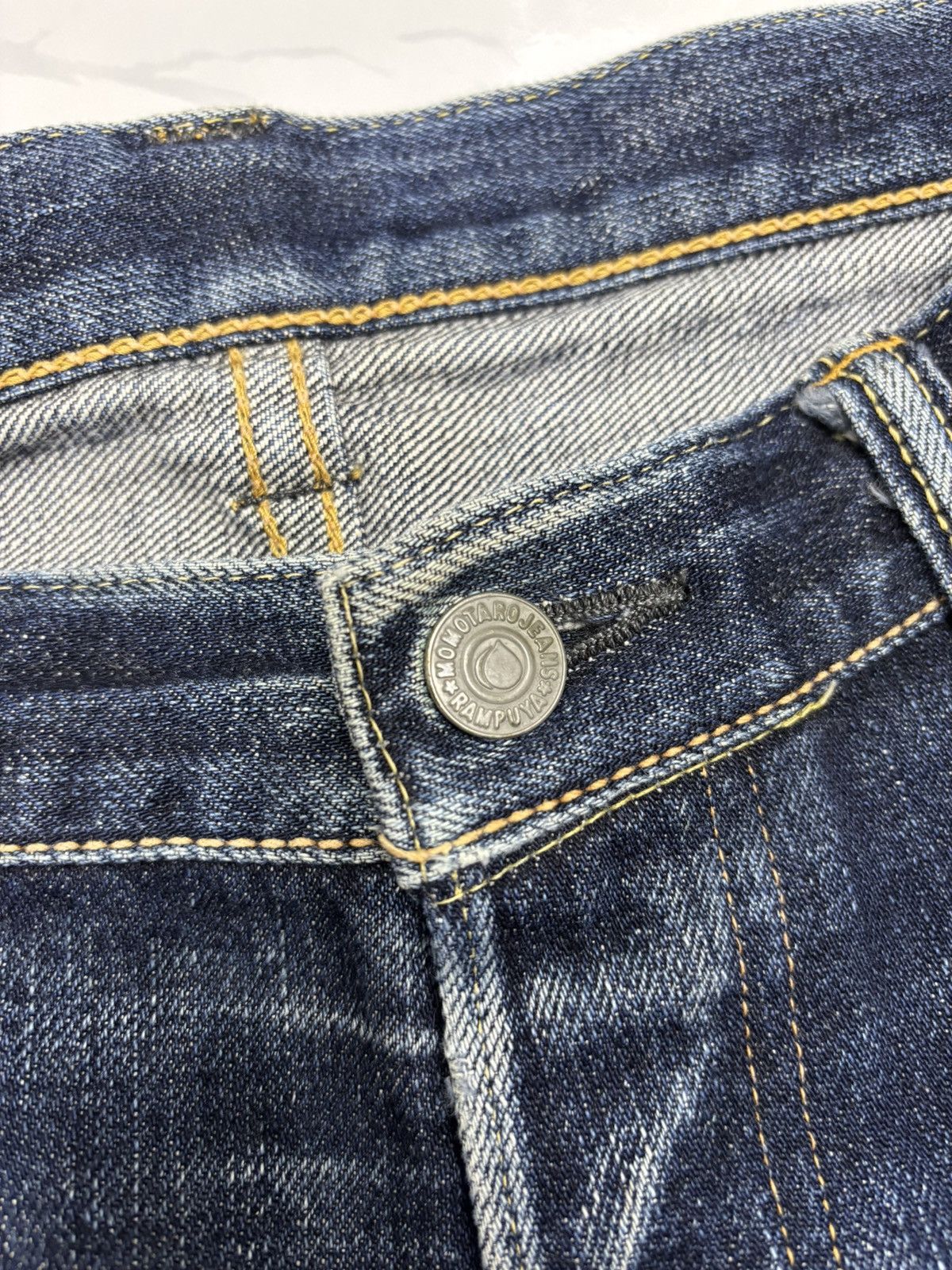 Momotaro Jeans Momotaro Selvedge Distressed Blue Denim Jeans Size US 34 / EU 50 - 11 Thumbnail