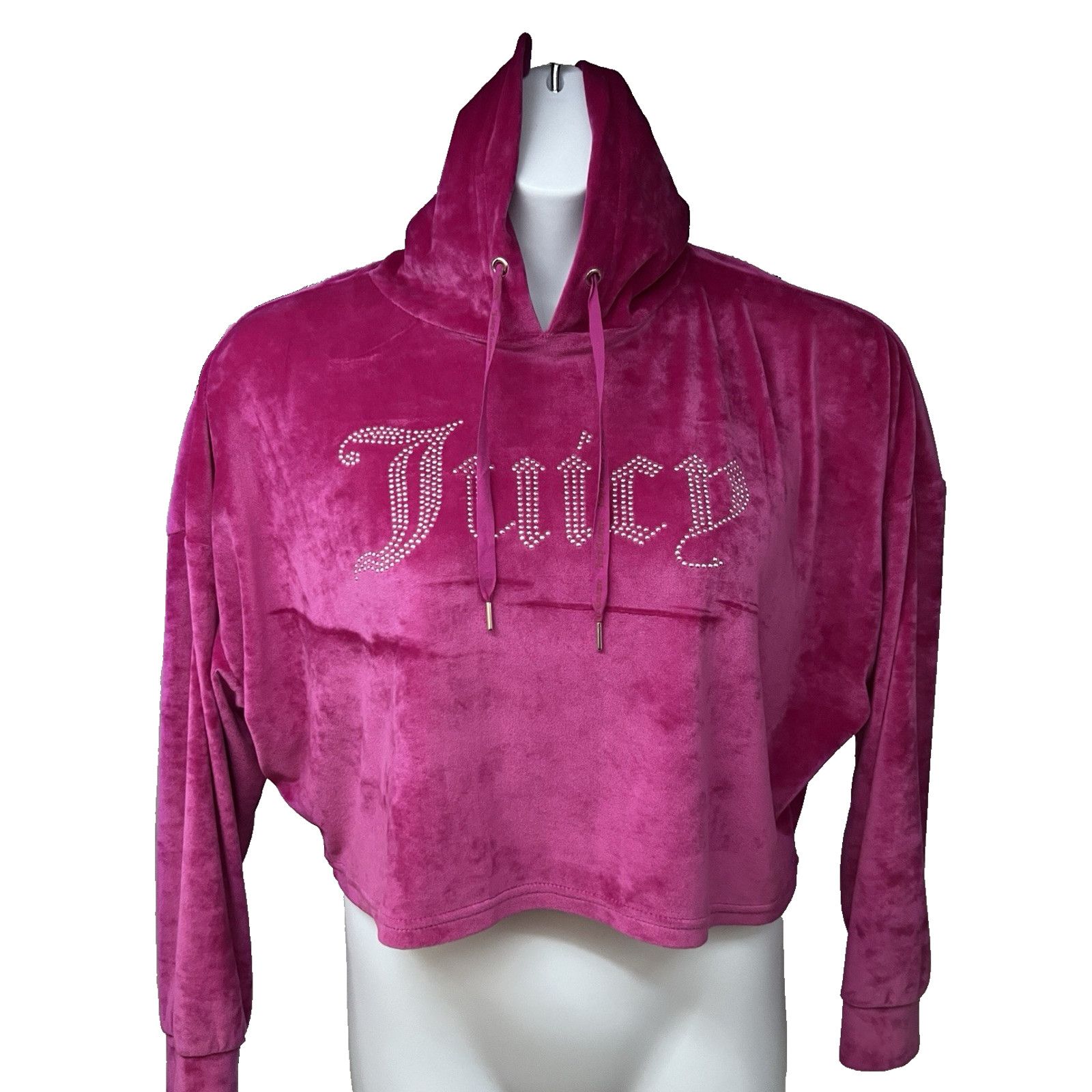Juicy Couture Juicy Couture Vintage Y2K Pink Velour Pullover Crop Hoodie L Size L / US 10 / IT 46 - 1 Thumbnail