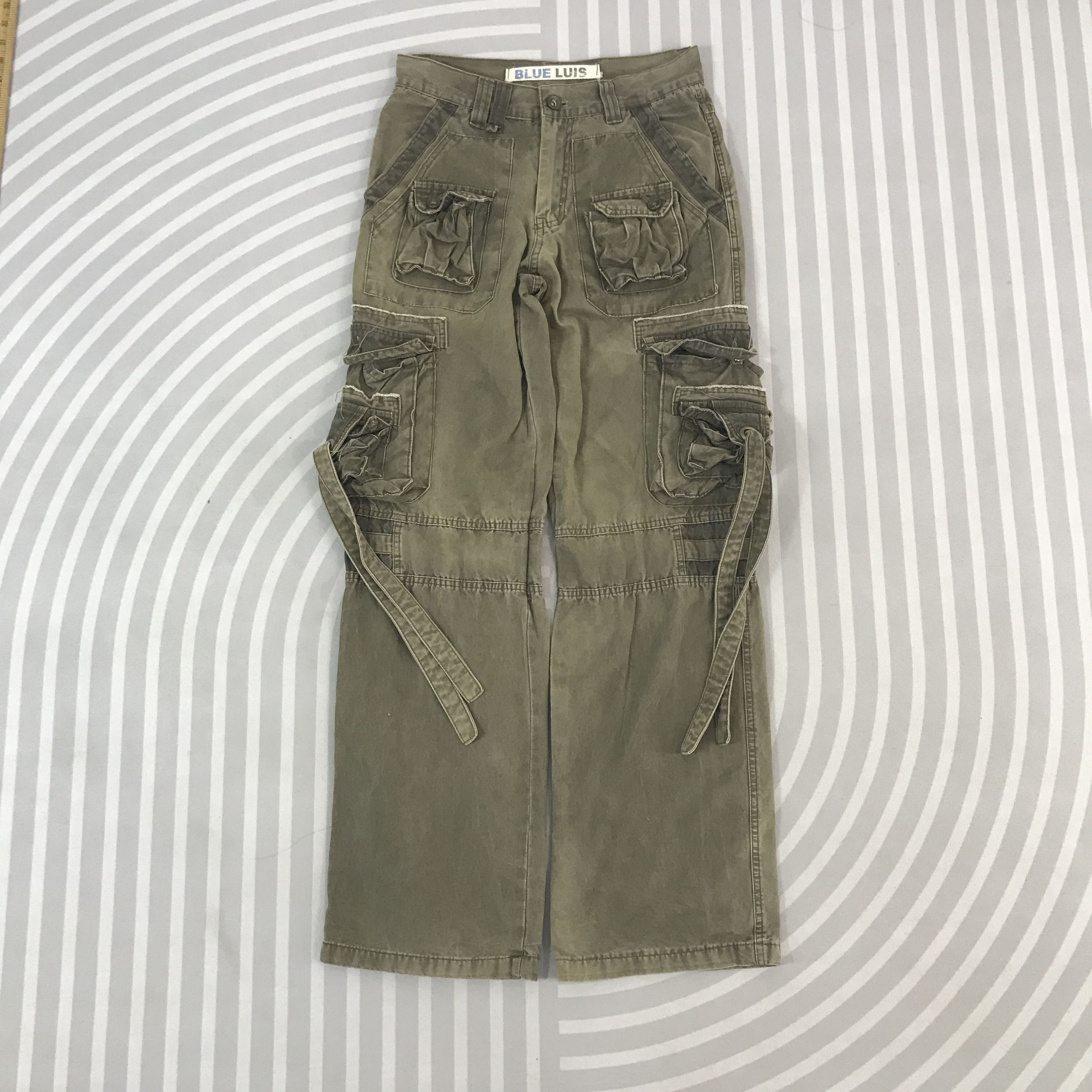 Japanese Brand Vintage Blue luis Cargo Tactical pocket Bondage Pants Size US 27 - 1 Thumbnail