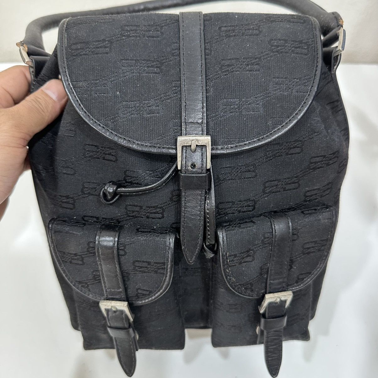 Balenciaga ‼️LD‼️ BALENCIAGA PARIS BB MONOGRAM DRAWSTRING SHOULDER BAG Size ONE SIZE - 8 Thumbnail