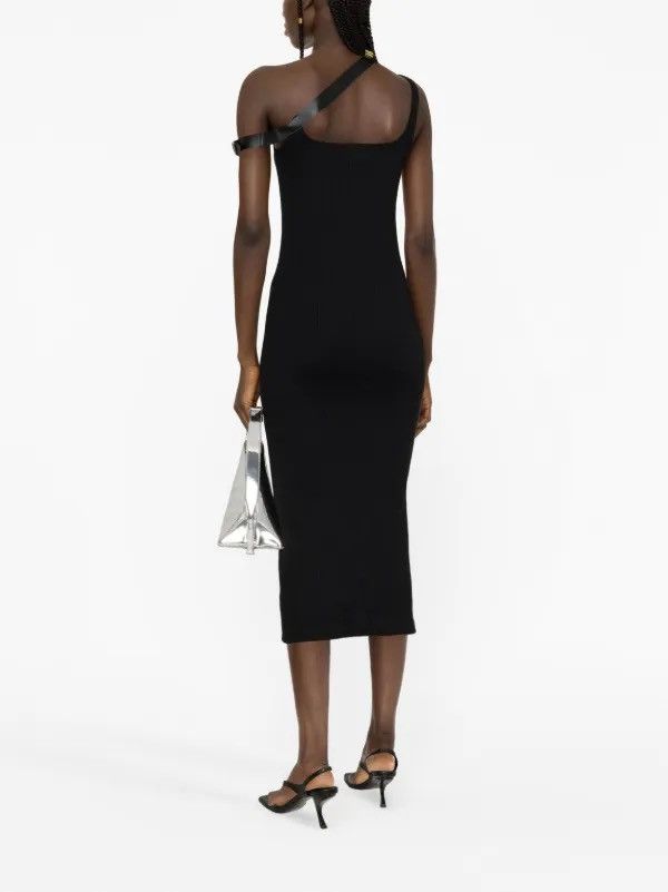 Courreges Courreges Black Midi Bodycon Dress with Strap Detail Size M / US 6-8 / IT 42-44 - 3 Thumbnail