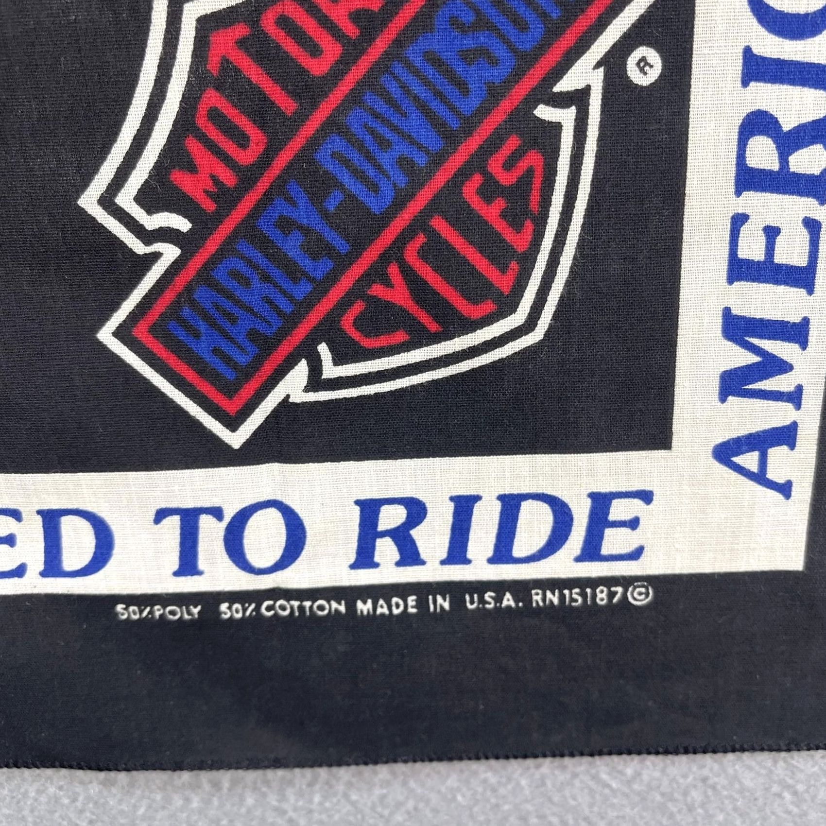 Harley Davidson VINTAGE Harley-Davidson Bandana Eagle Licensed To Ride American Made USA 90s Size ONE SIZE - 3 Thumbnail