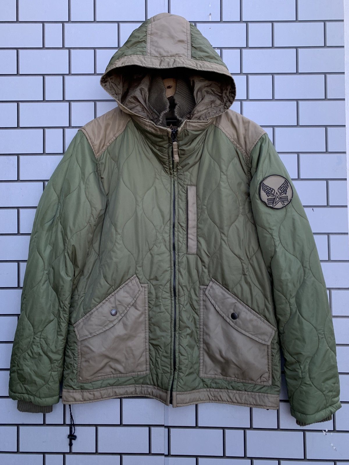 Vintage Alpha Industries Hoodie Puffer Jacket