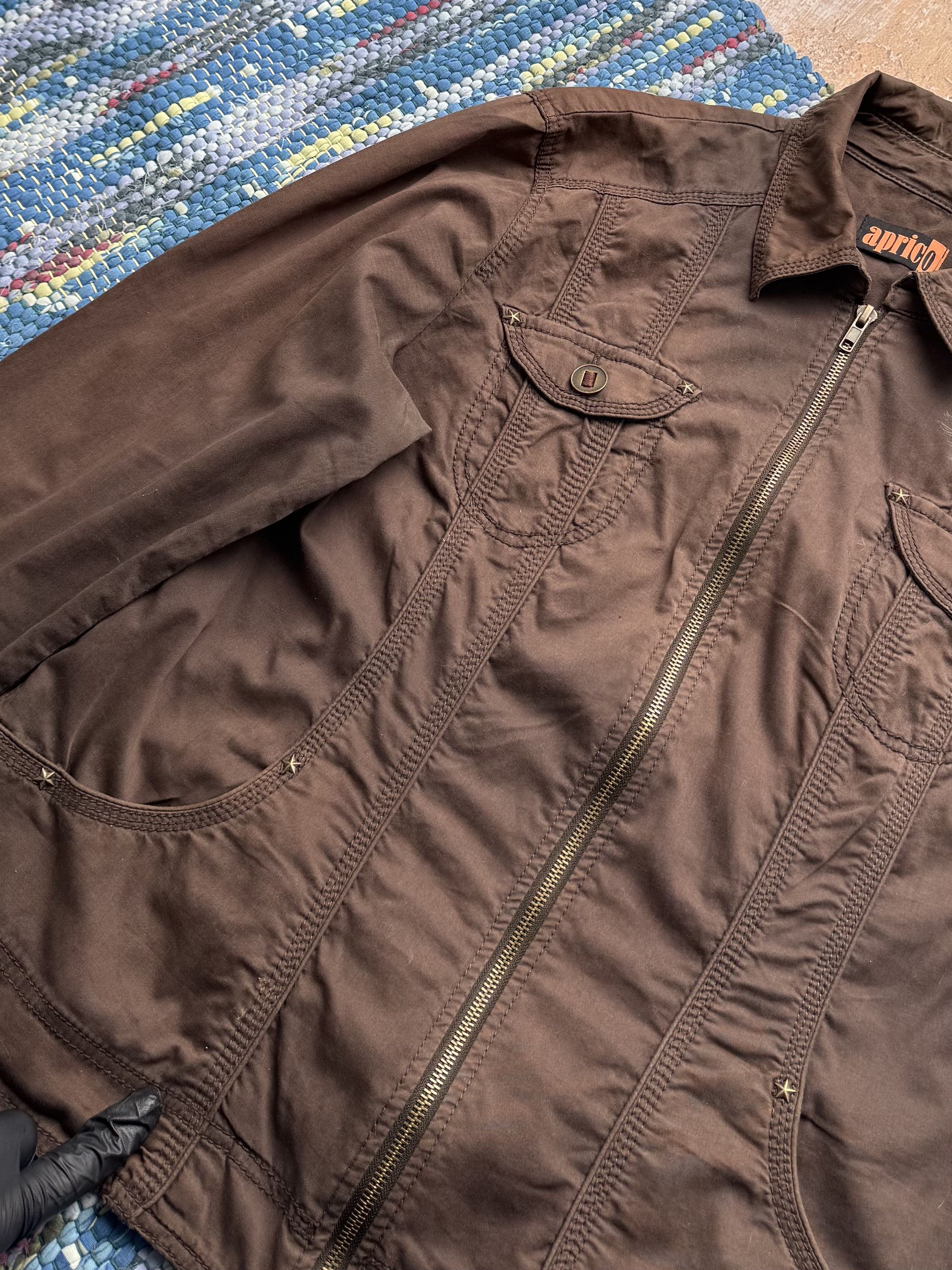 Vintage Vintage Brown Zip Jacket Utility Casual Lightweight Coat Size L / US 10 / IT 46 - 5 Thumbnail