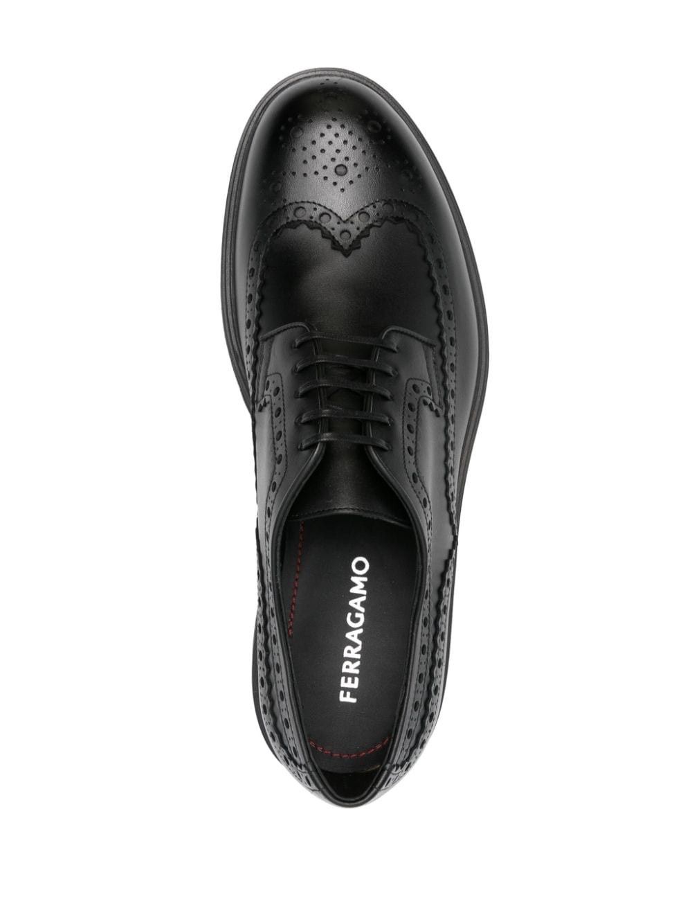 Salvatore Ferragamo o1s1rm1125 Leather Derby Shoes in Black Size US 9 / EU 42 - 4 Thumbnail