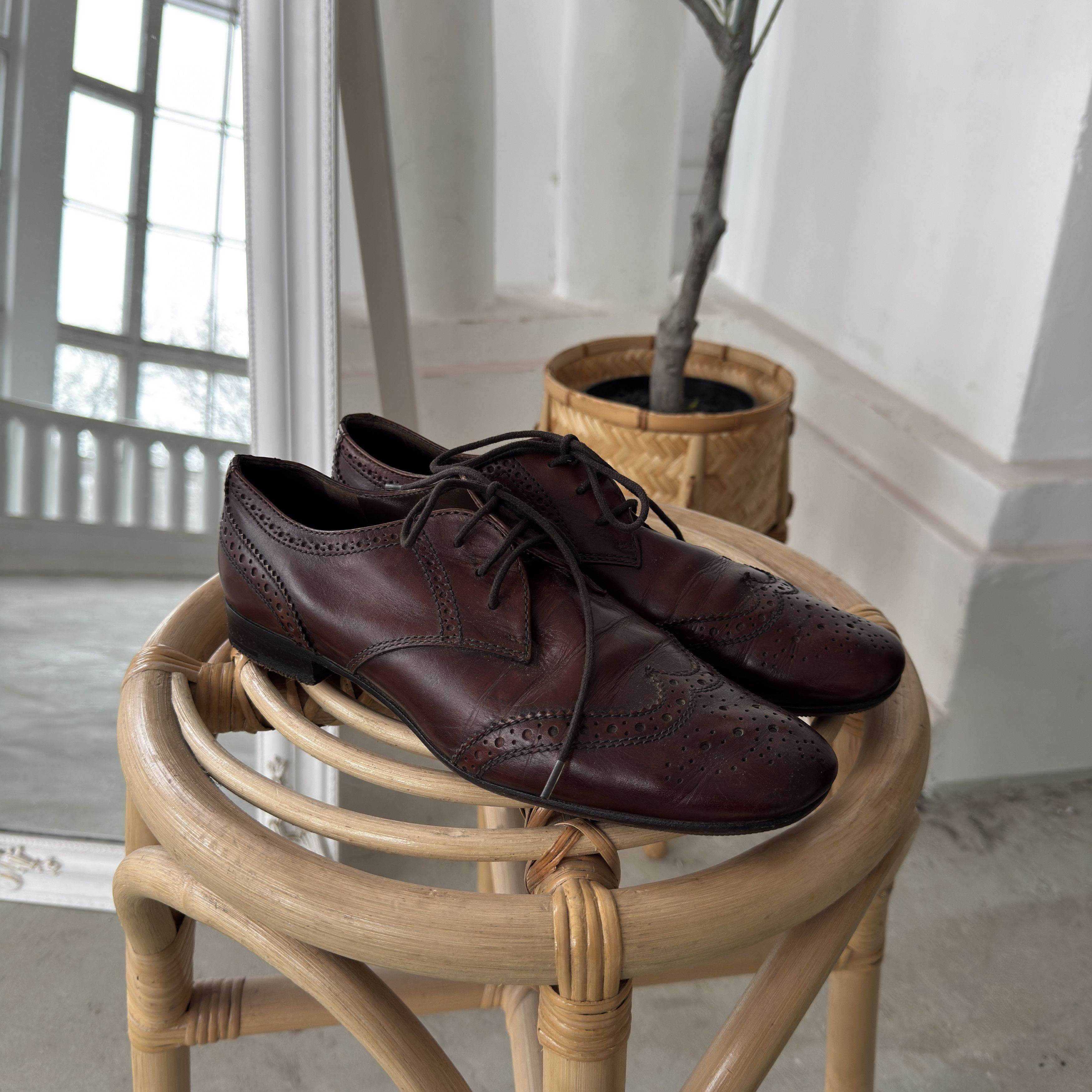 Miu Miu Vintage 90s Miu Miu Cowboys Brown Leather Shoes Size US 9 / IT 39 - 1 Thumbnail