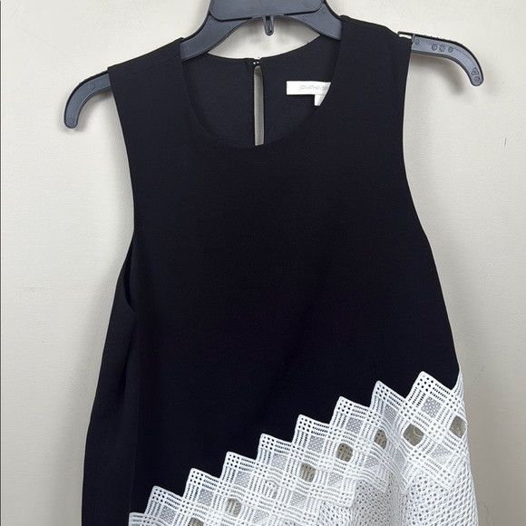 Jonathan Simkhai Jonathan Simkhai Black Sleeveless Top with white asymmetrica Size L / US 10 / IT 46 - 7 Thumbnail