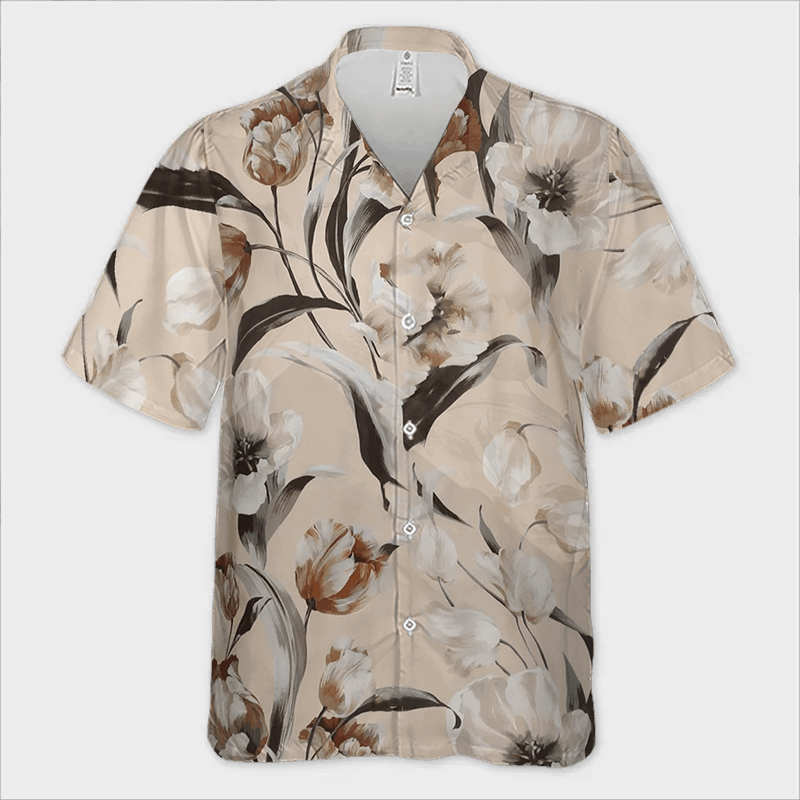 The Unbranded Brand Tulip-print Shirt | Subtle Bloom, Modern Ease Size US M / EU 48-50 / 2 - 2 Thumbnail