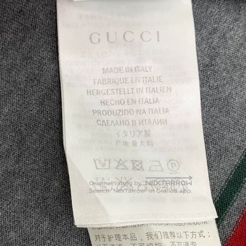 Gucci Gucci Dark gray striped V-neck cotton short-sleeved T-shir Size US M / EU 48-50 / 2 - 7 Thumbnail