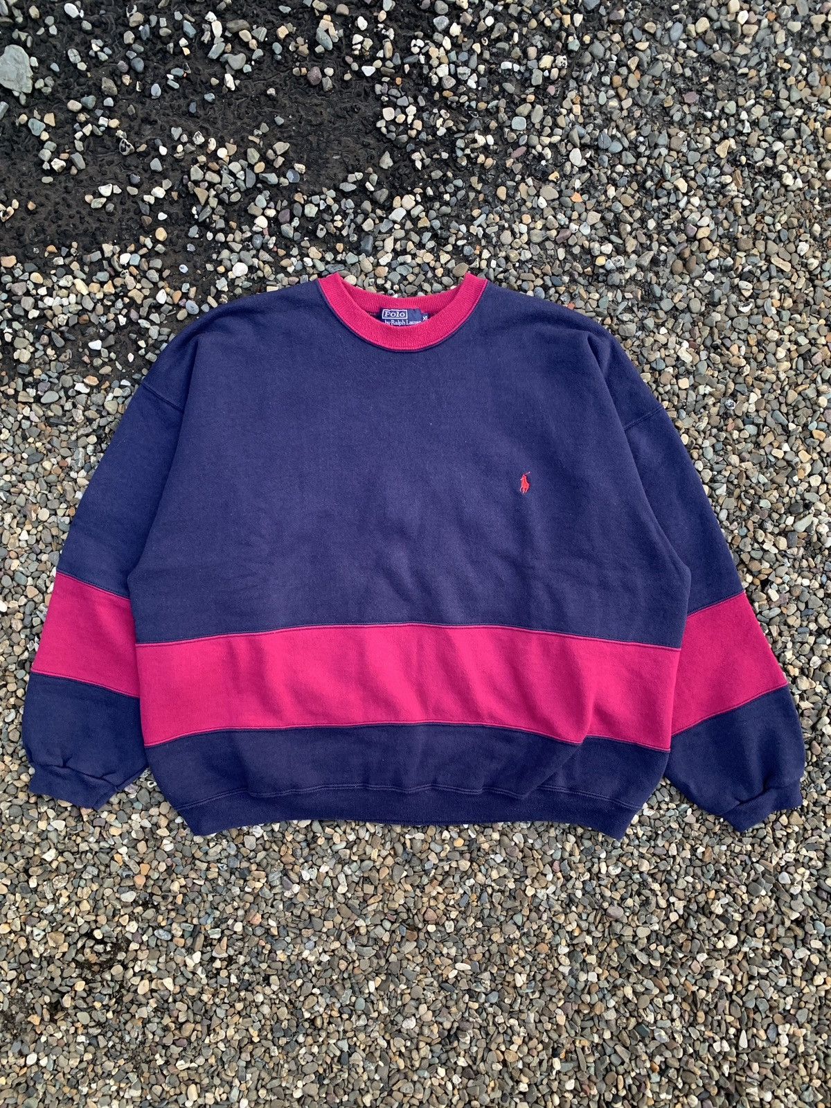 Polo Ralph Lauren Vintage Polo Ralph Lauren Big Stripe Crewneck Sweatshirt Size US XL / EU 56 / 4 - 2 Thumbnail