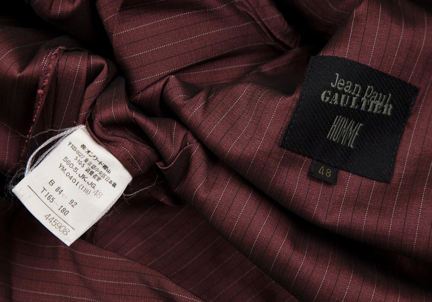 Jean Paul Gaultier Stretch Stripe Power Shoulder Jacket in Red Size 48 Size US M / EU 48-50 / 2 - 16 Thumbnail