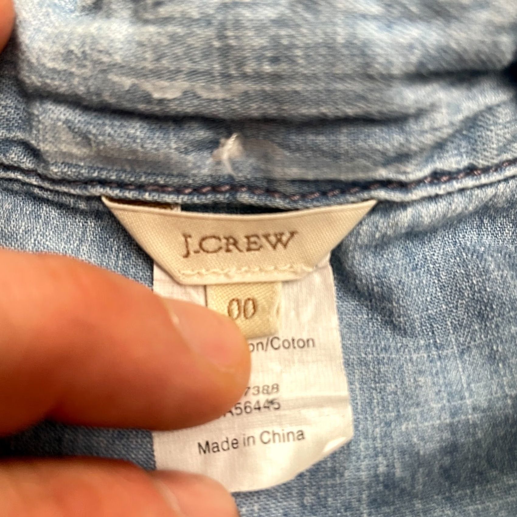 J.Crew J. Crew Chambray Western Shirt Womens 00 Blue Long Sleeve Cotton Top Size XXS / US 00 / IT 34 - 5 Thumbnail