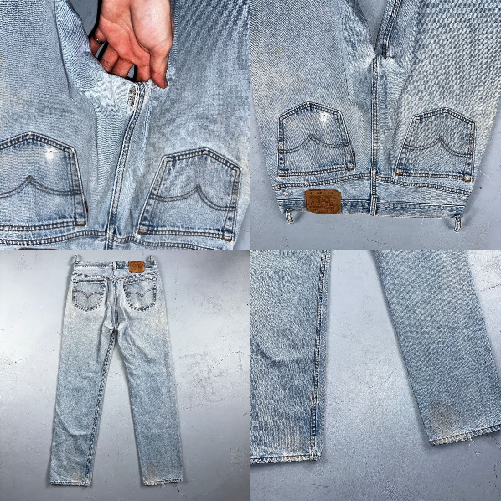 Levi's VINTAGE Levi's 501 Jeans ClassiC 90s USA Blue Light Wash 34x34 Regular Mens Straight Denim 34 Inseam Button Closure Gap 501 Series Size US 34 / EU 50 - 11 Thumbnail